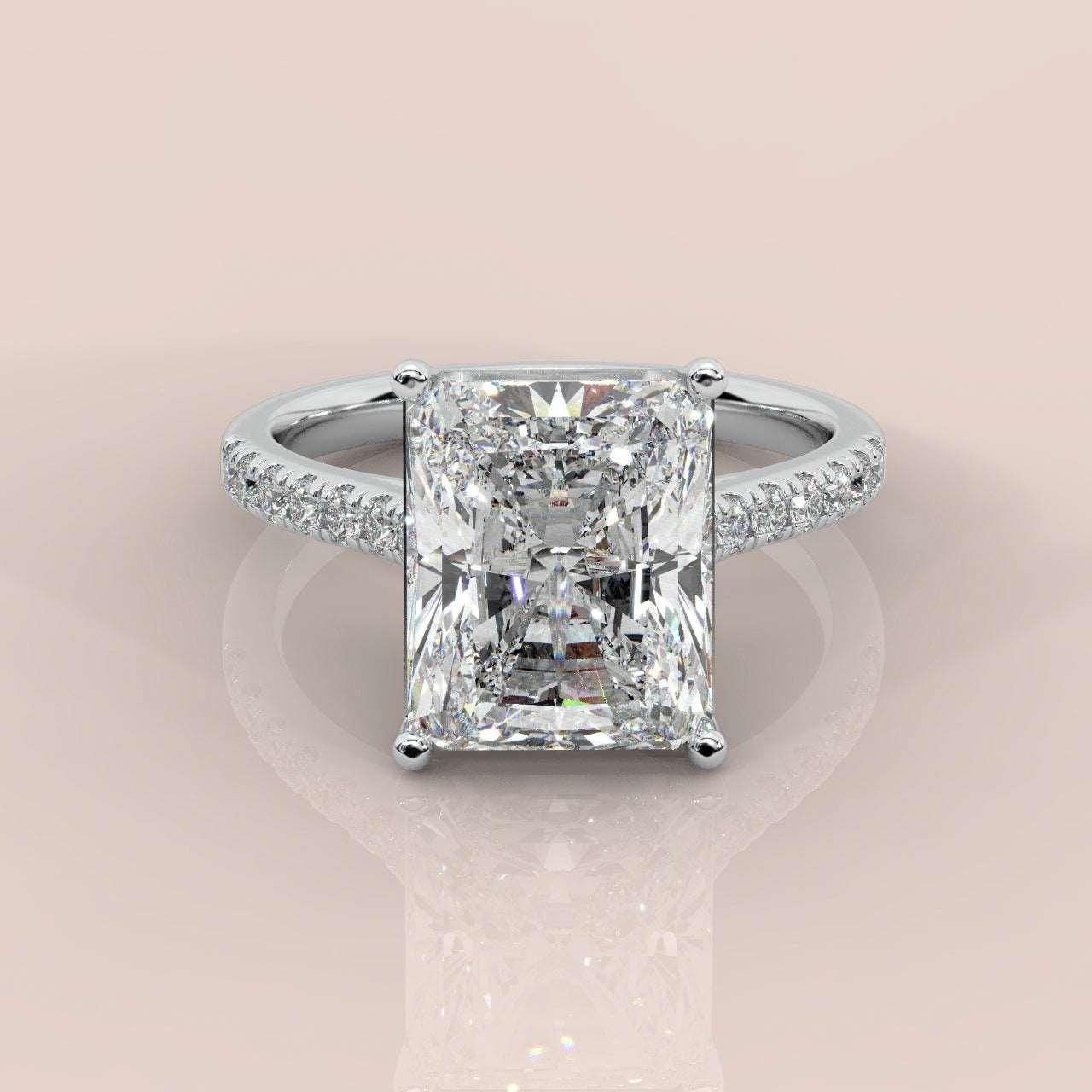 4.00Ct - 7.00Ct IGI Certified Radiant Diamond Engagement Ring Platinum - Image 3
