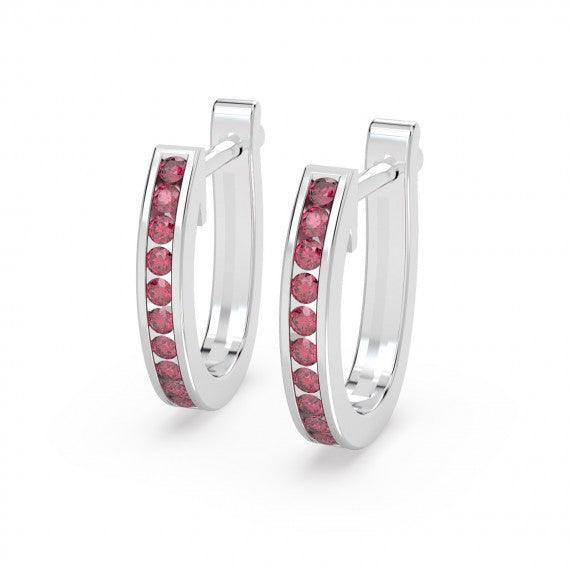 1.00Ct Natural AAA Diamond Cut Ruby Hoop Earring for Womens Heavy Gold - Image 3