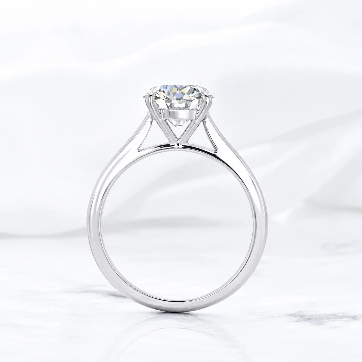1.00CT D/VS Classic Round Diamond Solitaire Engagement Ring - Image 2