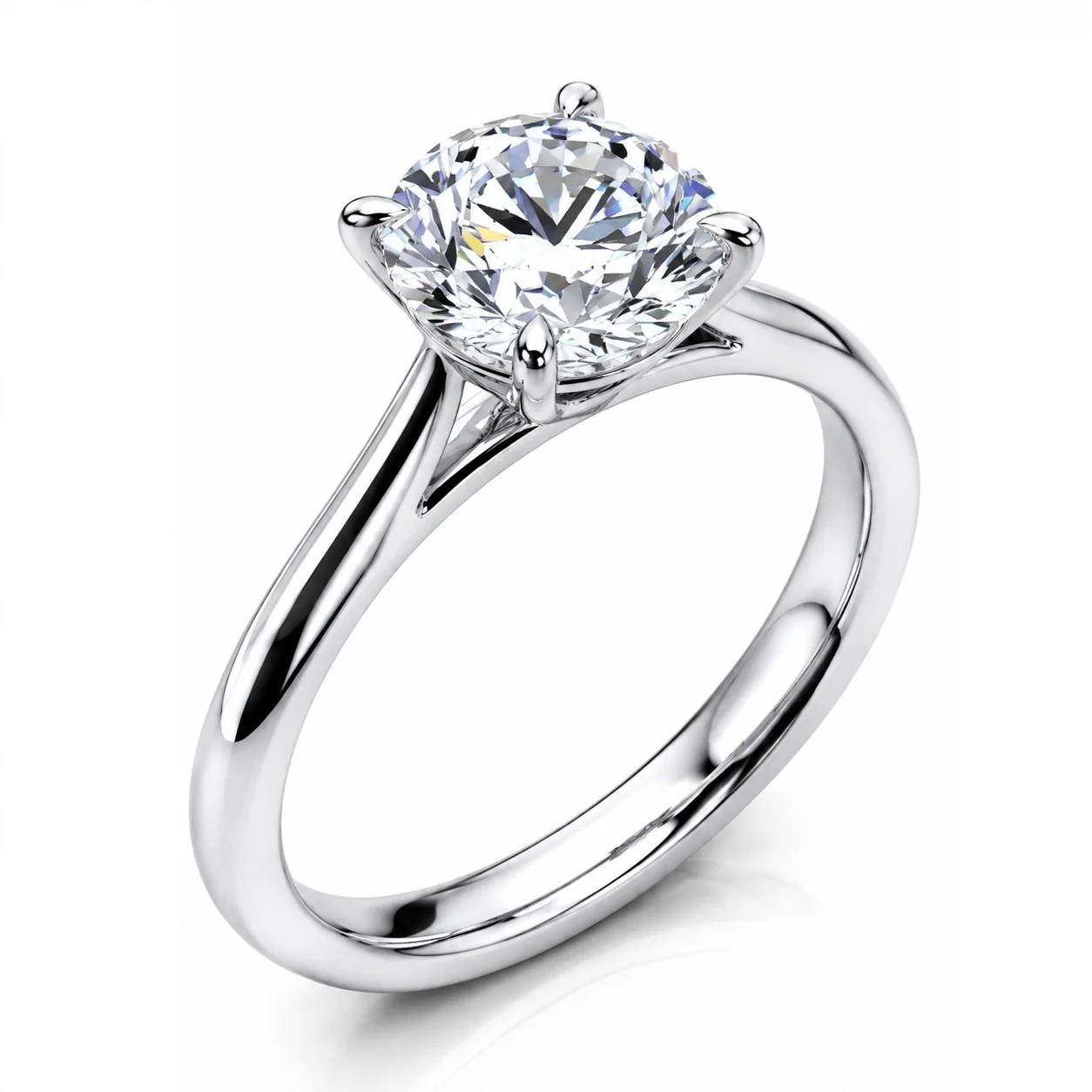 1.00CT D/VS Classic Round Diamond Solitaire Engagement Ring - Image 3