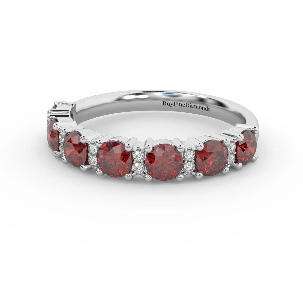 1.10Ct Ruby & Diamond Anniversary Ring in 950 Platinum & Gold - Image 2