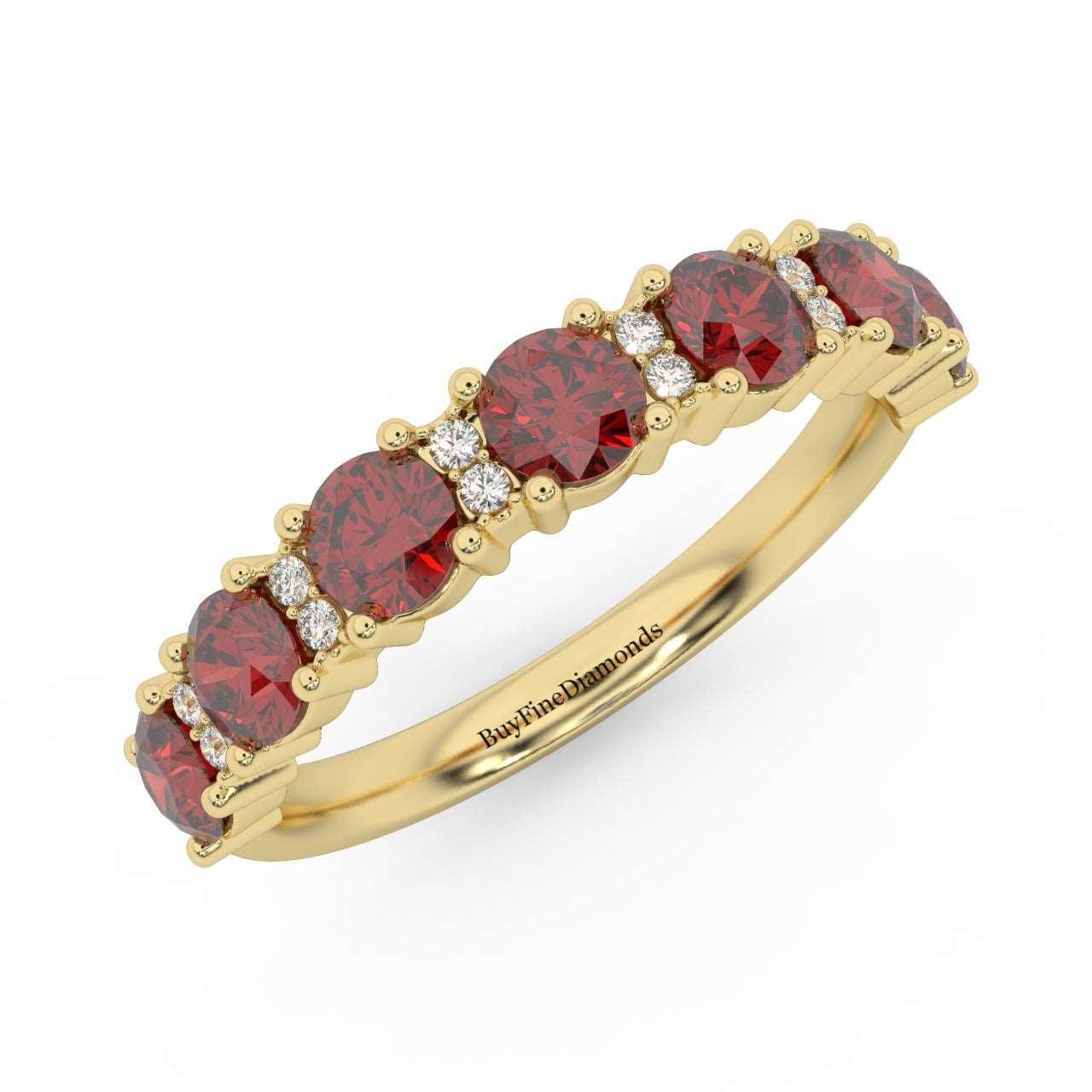 1.10Ct Ruby & Diamond Anniversary Ring in 950 Platinum & Gold - Image 3
