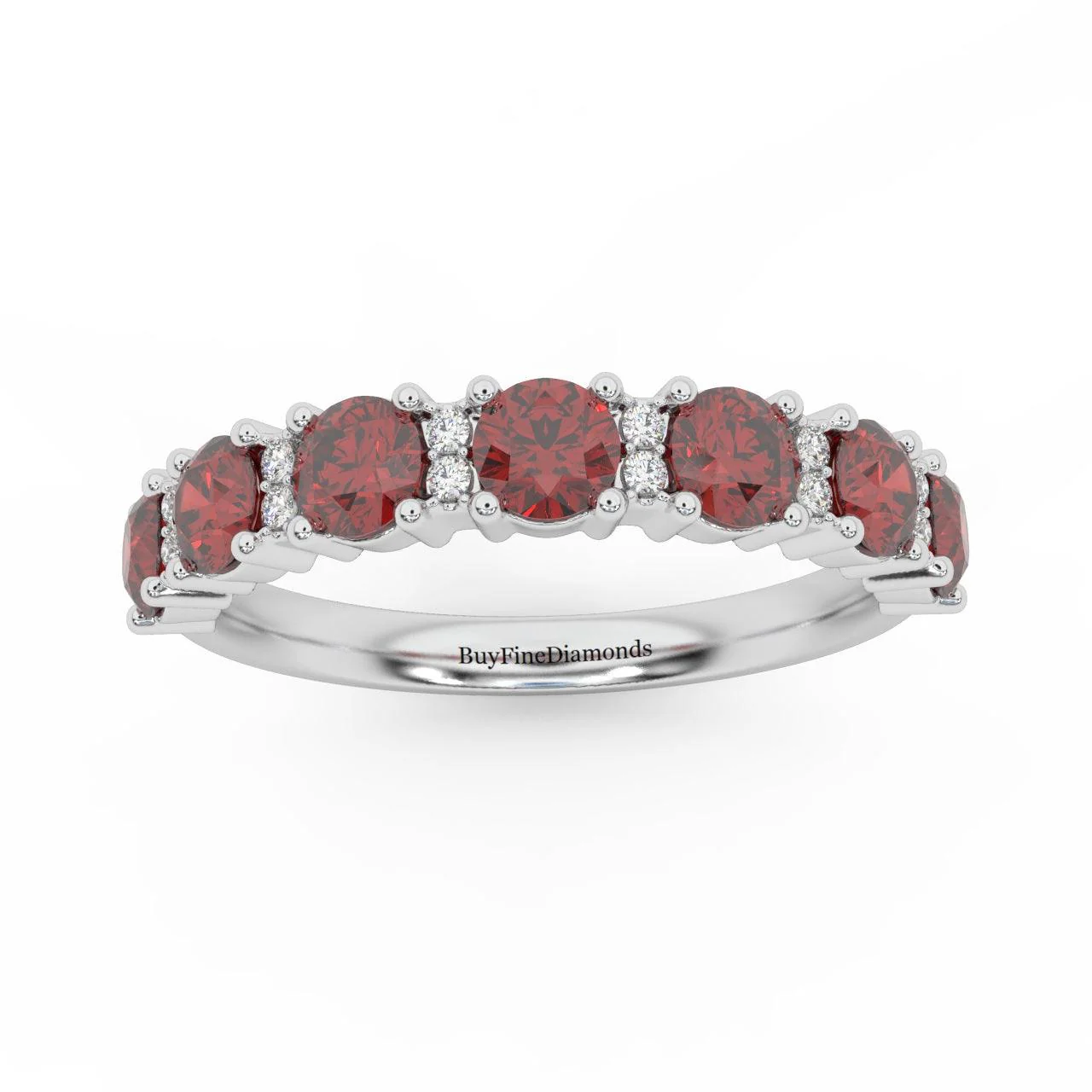 1.10Ct Ruby & Diamond Anniversary Ring in 950 Platinum & Gold - Image 5