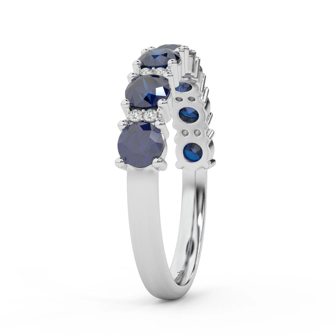 1.10Ct Sapphire & Diamond Anniversary Ring in 950 Platinum & Gold - Image 5