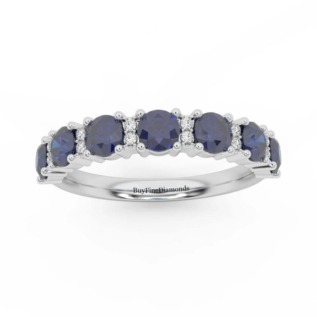 1.10Ct Sapphire & Diamond Anniversary Ring in 950 Platinum & Gold - Image 6