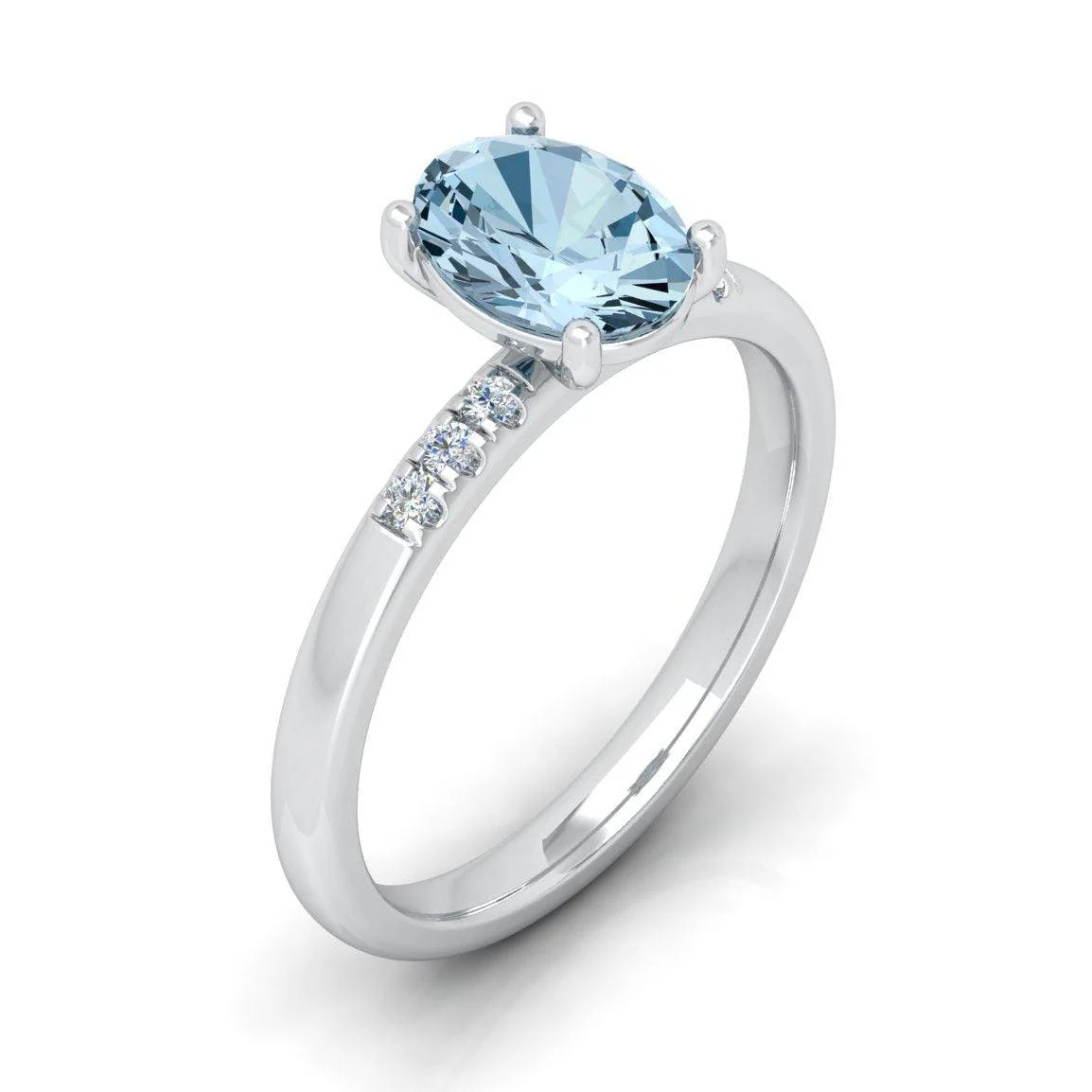 1.20 Ct Natural Aquamarine and Diamond Women's Ring - AMADADIAMONDS - Image 6