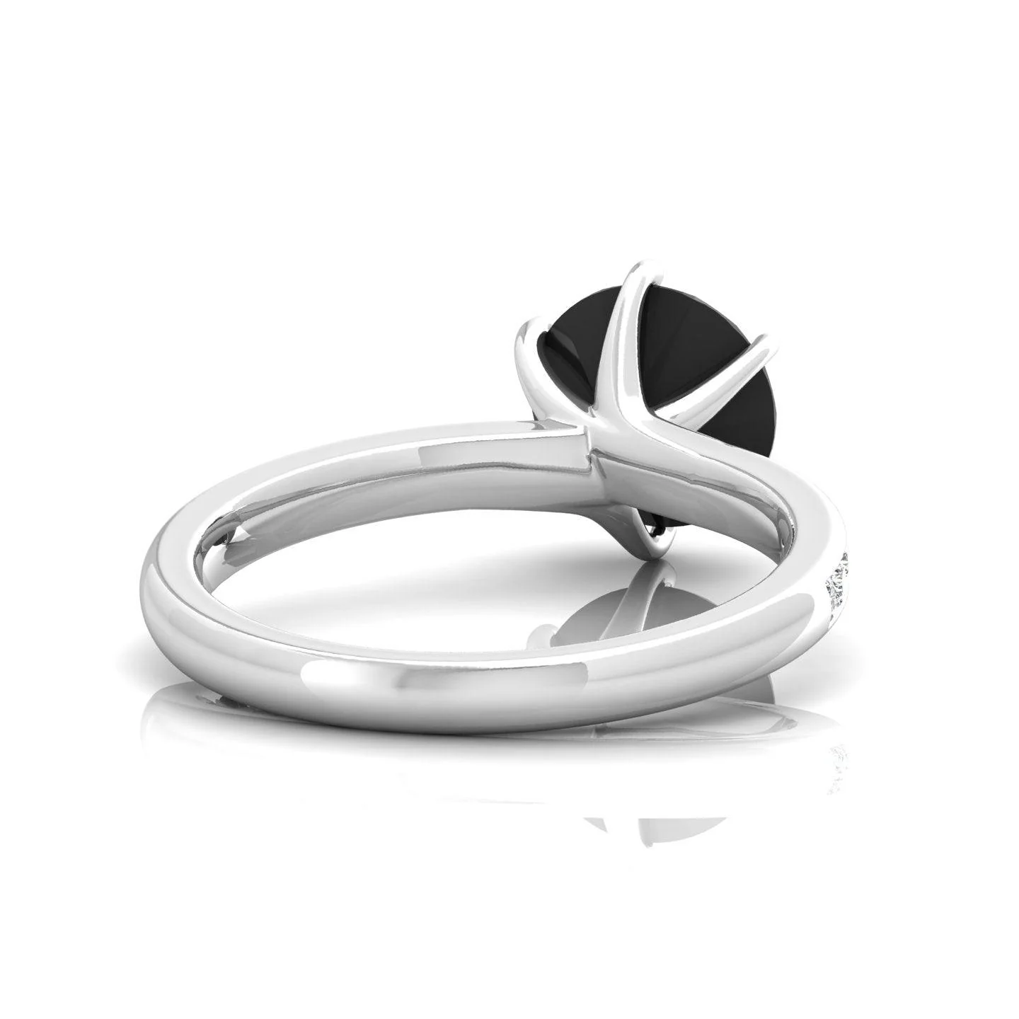 1.25 Carat Black Diamond & White Twisted Six Claw Diamond Engagement Ring - Image 7
