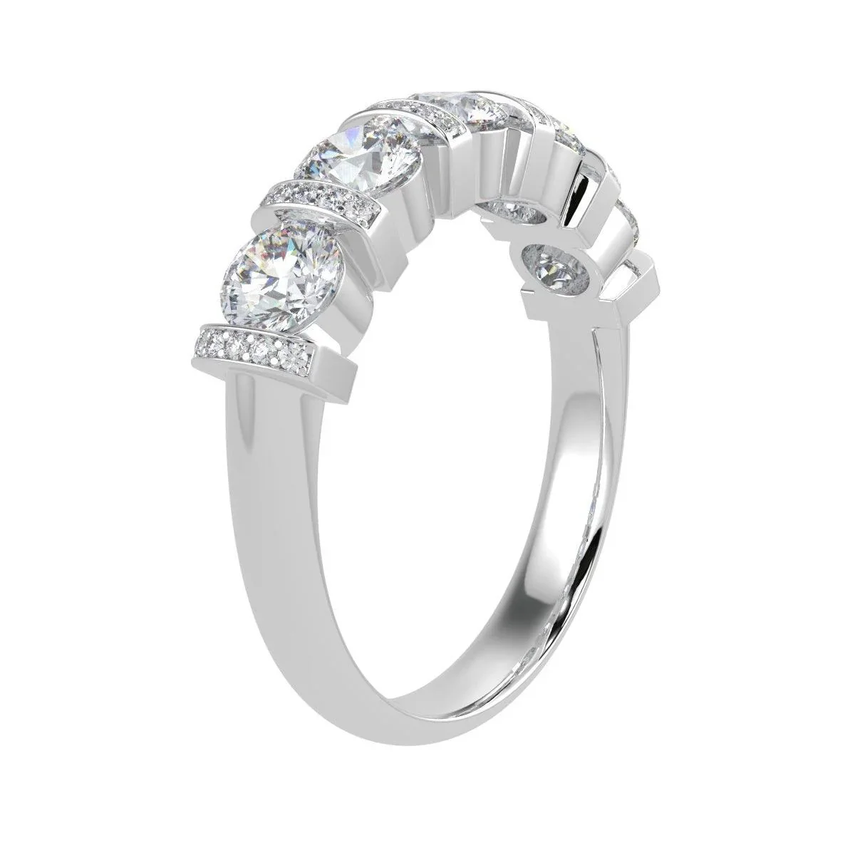 1.25 Ct F/VS Round Diamond Designer Eternity Ring in Platinum / 18K Gold - Image 5