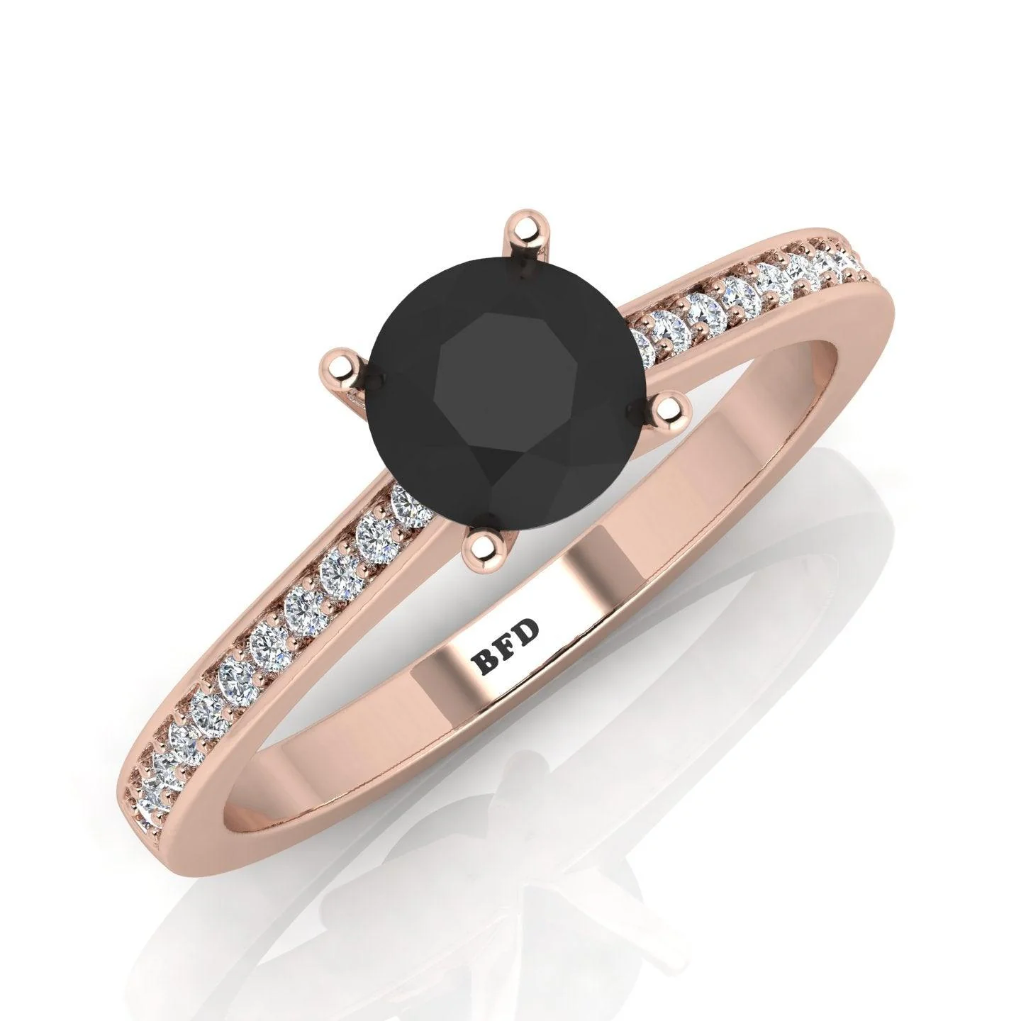 Best Offer..! 1.25CT AAA Black & White Diamond Claw Set Engagement Ring - Image 3