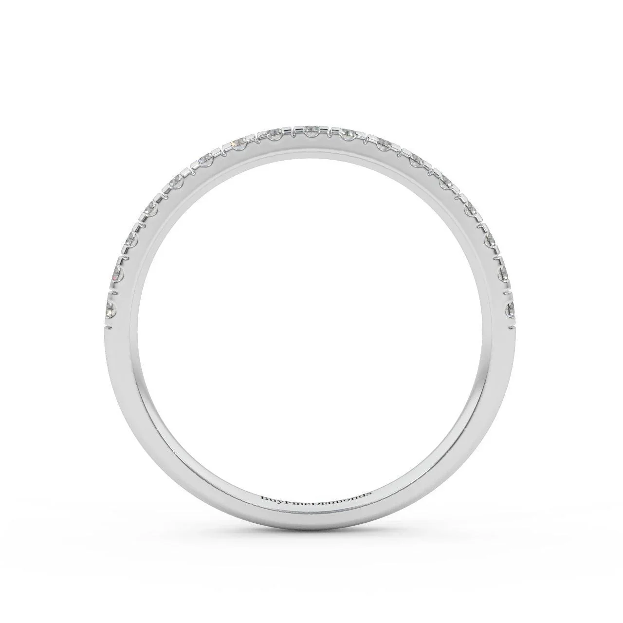 1/3ct Round Diamond Micro Pave Set Half Eternity Ring in White, Yellow, Rose Gold - Image 3
