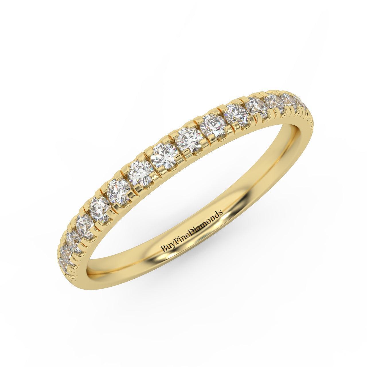 1/3ct Round Diamond Micro Pave Set Half Eternity Ring in White, Yellow, Rose Gold - Image 5