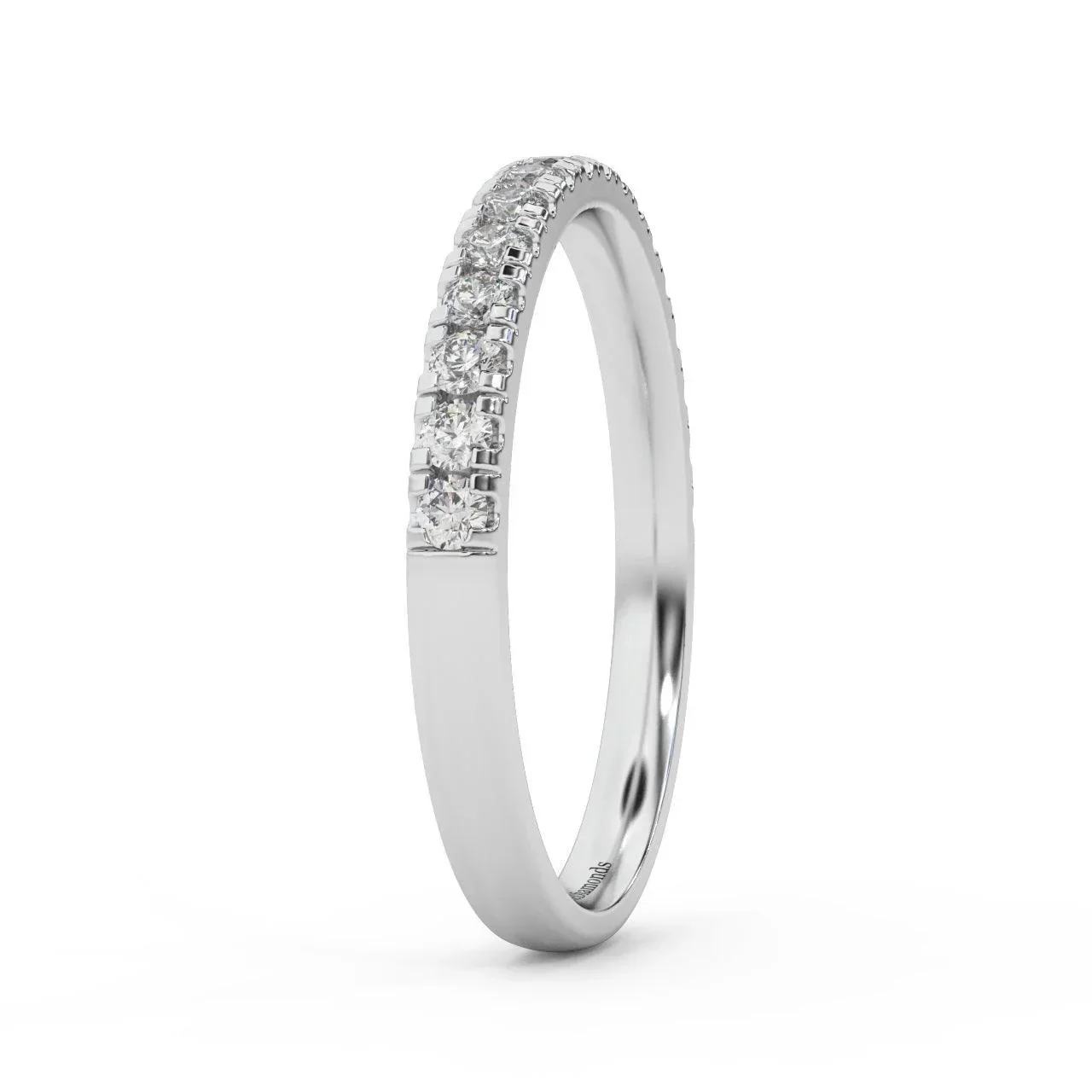 1/3ct Round Diamond Micro Pave Set Half Eternity Ring in White, Yellow, Rose Gold - Image 7