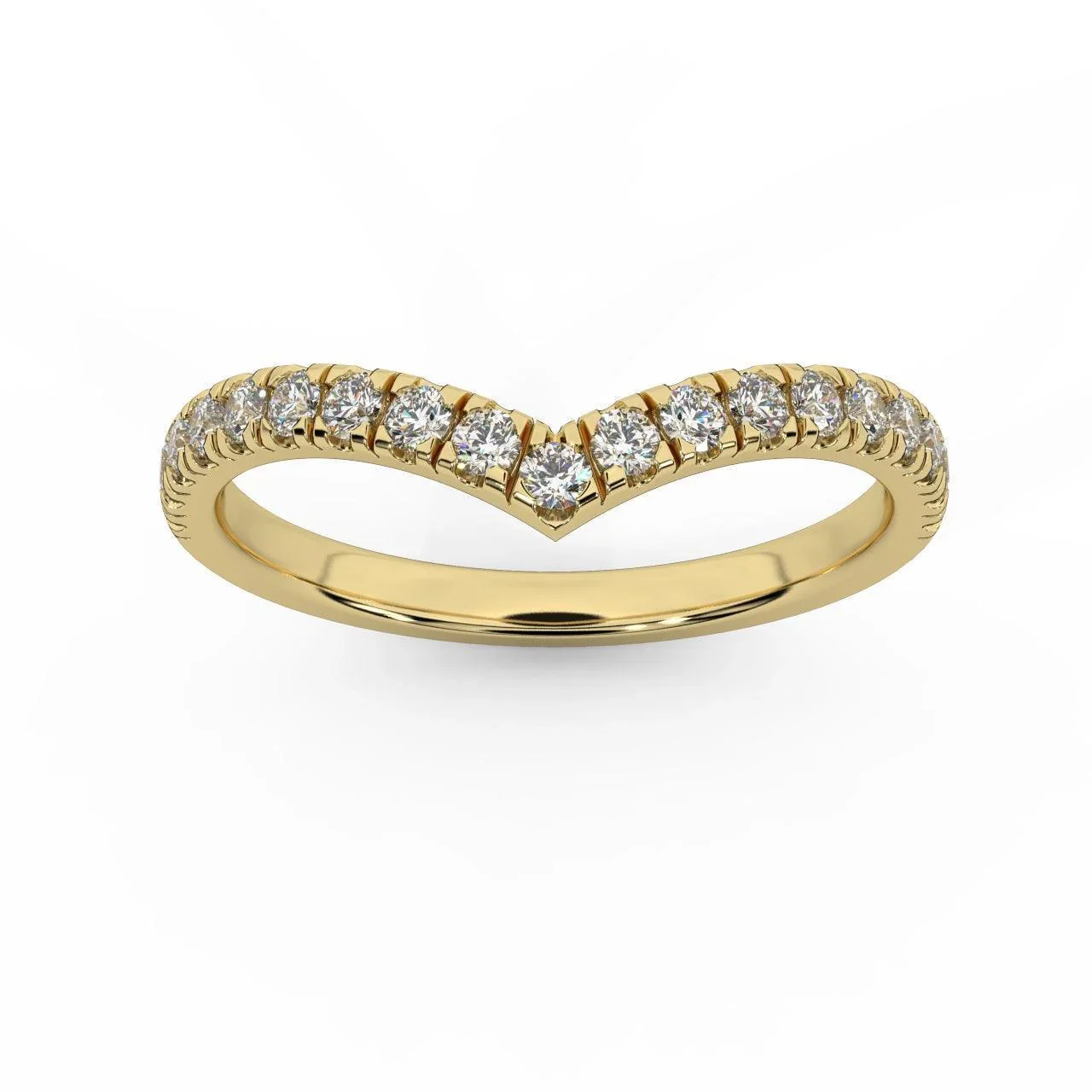 D/VS 1/3Ct Lab Grown Diamond Wishbone Wedding Curved Half Eternity Band Ring - Image 4