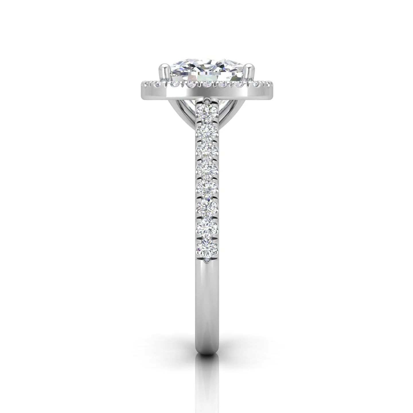 1.50CT D/VS IGI Certified Lab Grown Cushion Cut Diamond Halo Engagement Ring in Platinum - Image 5