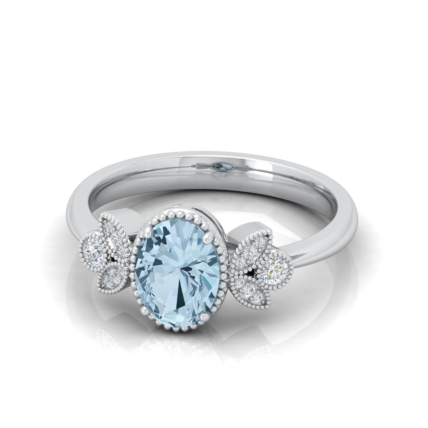 1.50 Ct Natural Blue Aquamarine Diamond Designer Ring - amadadiamonds - Image 5