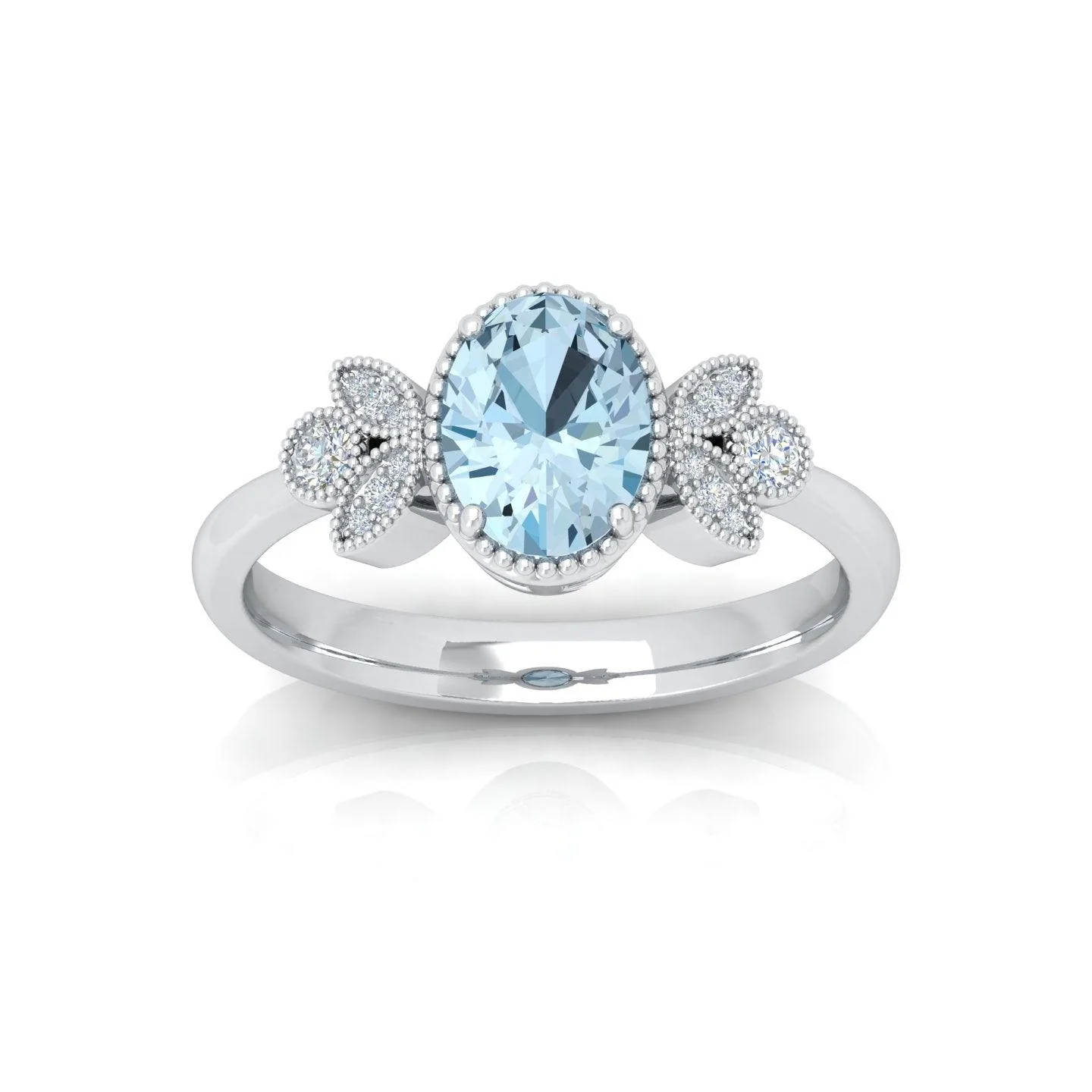 1.50 Ct Natural Blue Aquamarine Diamond Designer Ring - amadadiamonds - Image 6