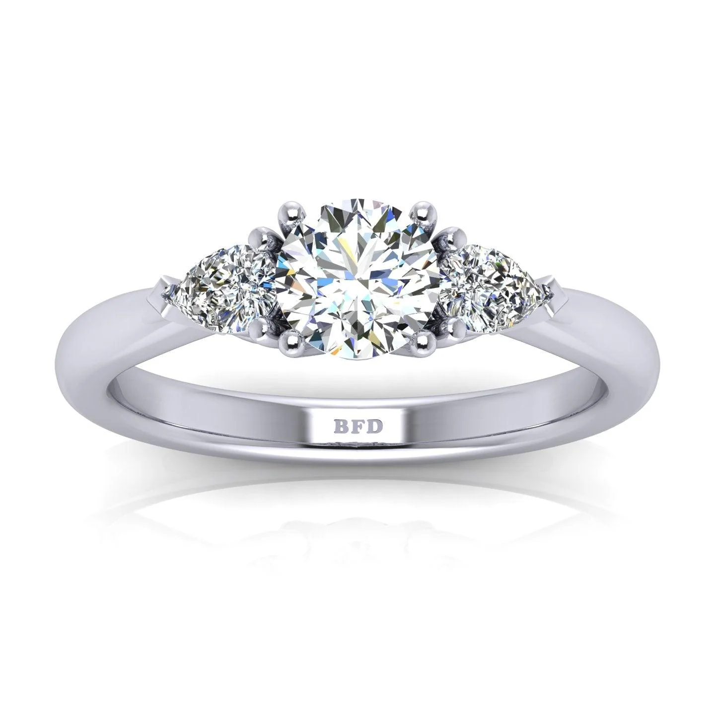 1.50CT D/VS1 IGI Certified Round Diamond Trilogy Engagement Ring