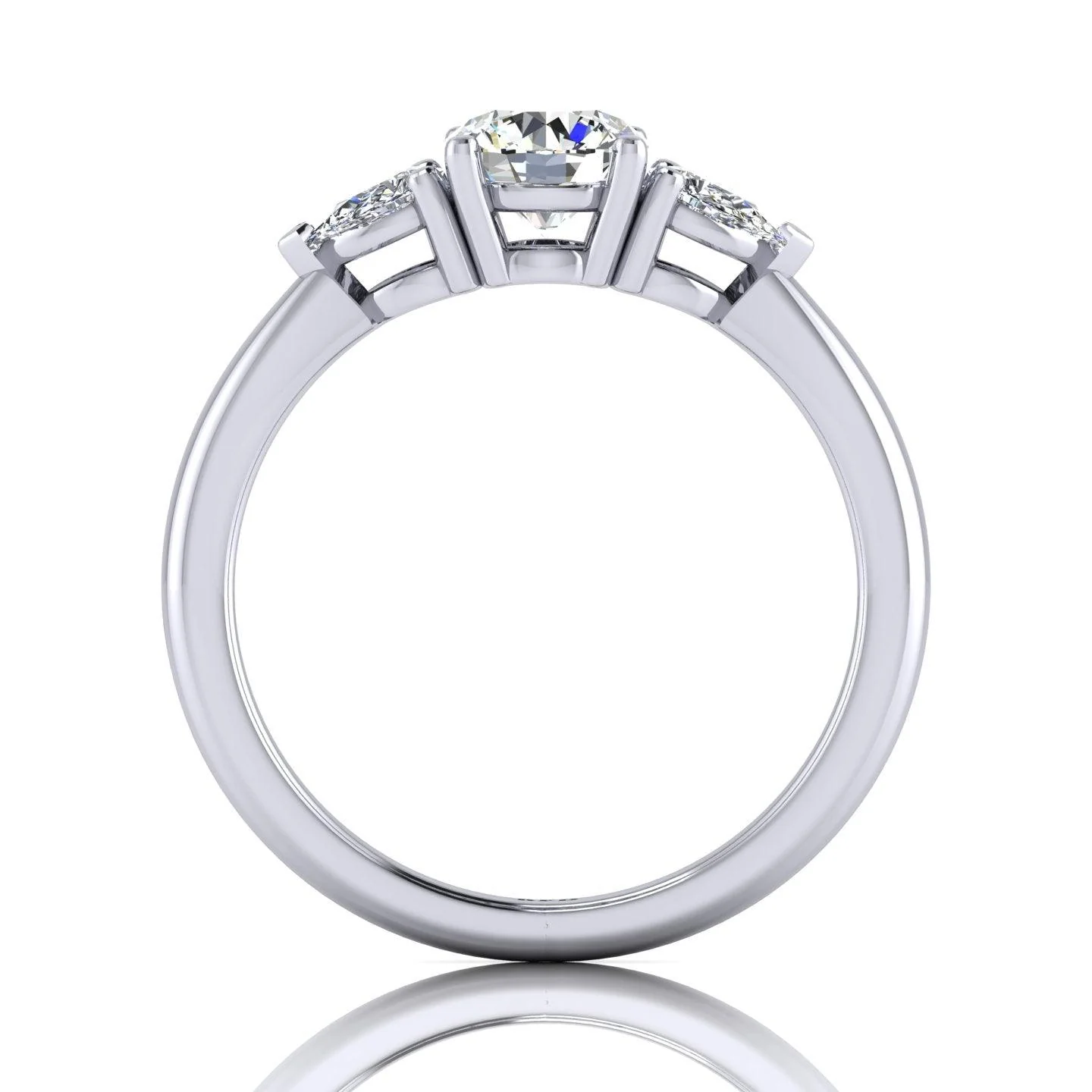 1.50CT D/VS1 IGI Certified Round Diamond Trilogy Engagement Ring - Image 3
