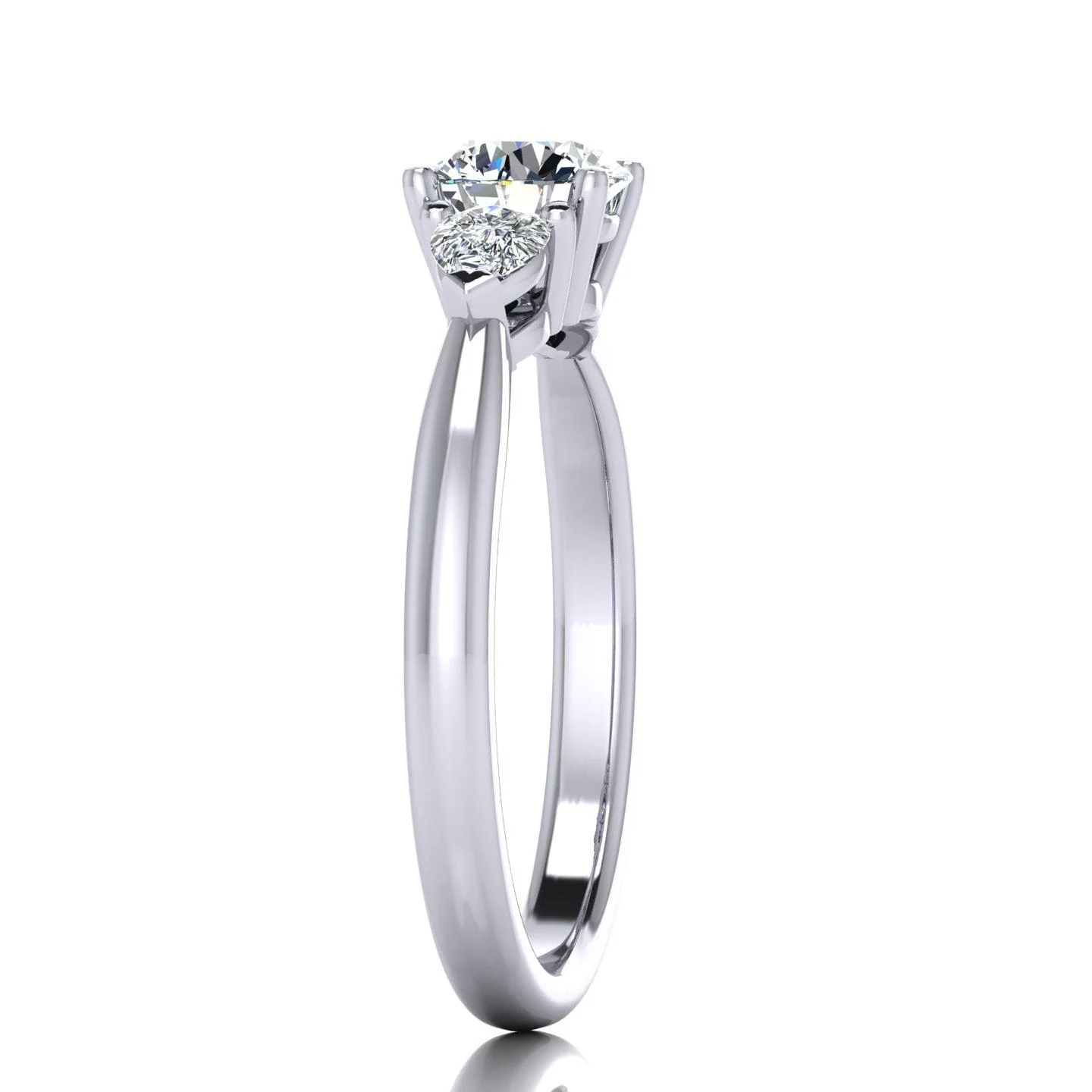 1.50CT D/VS1 IGI Certified Round Diamond Trilogy Engagement Ring - Image 4