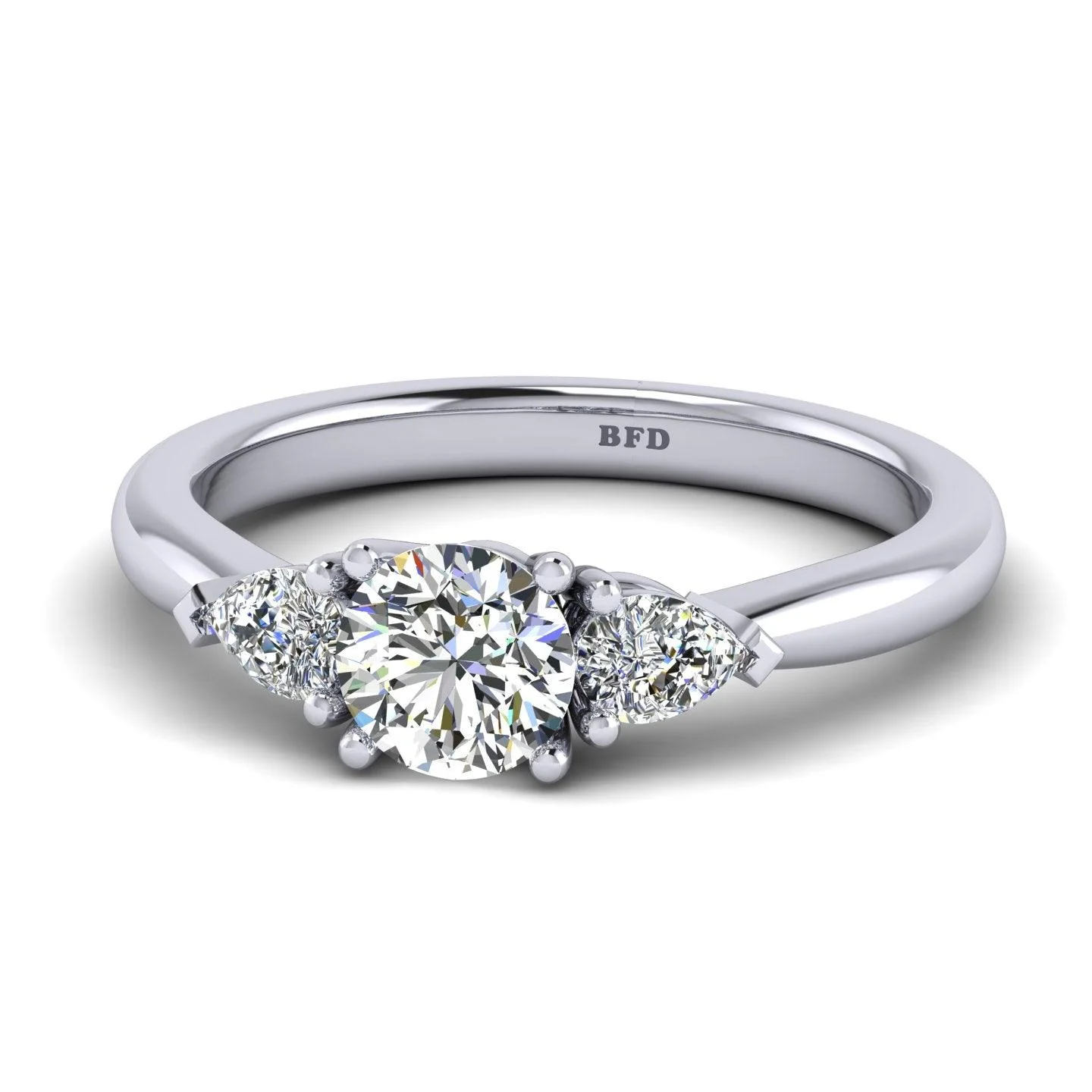 1.50CT D/VS1 IGI Certified Round Diamond Trilogy Engagement Ring - Image 5