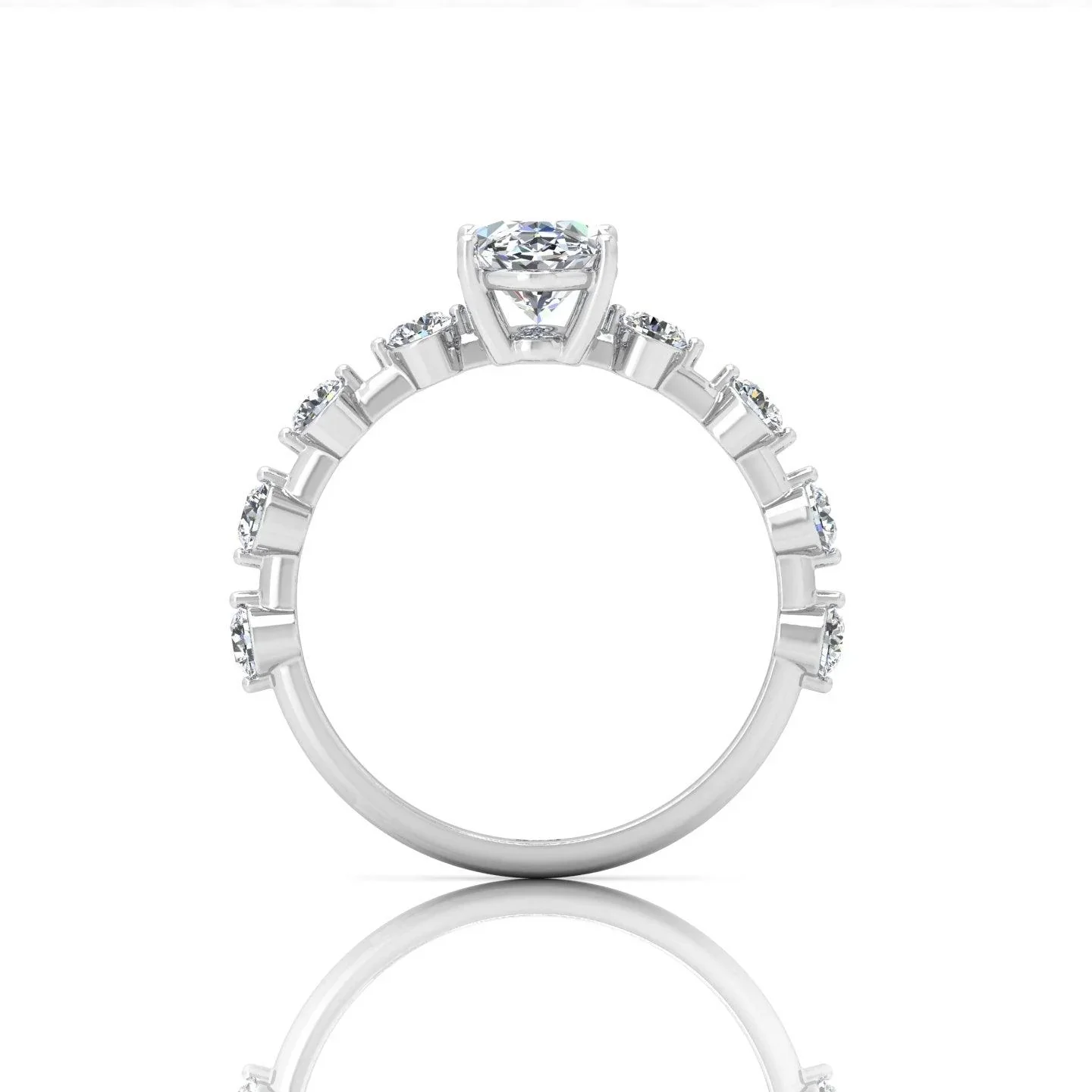 F/VS 2.00-3.00 CT Oval Cut Lab Diamond Designer Engagement Ring in Platinum - Image 3