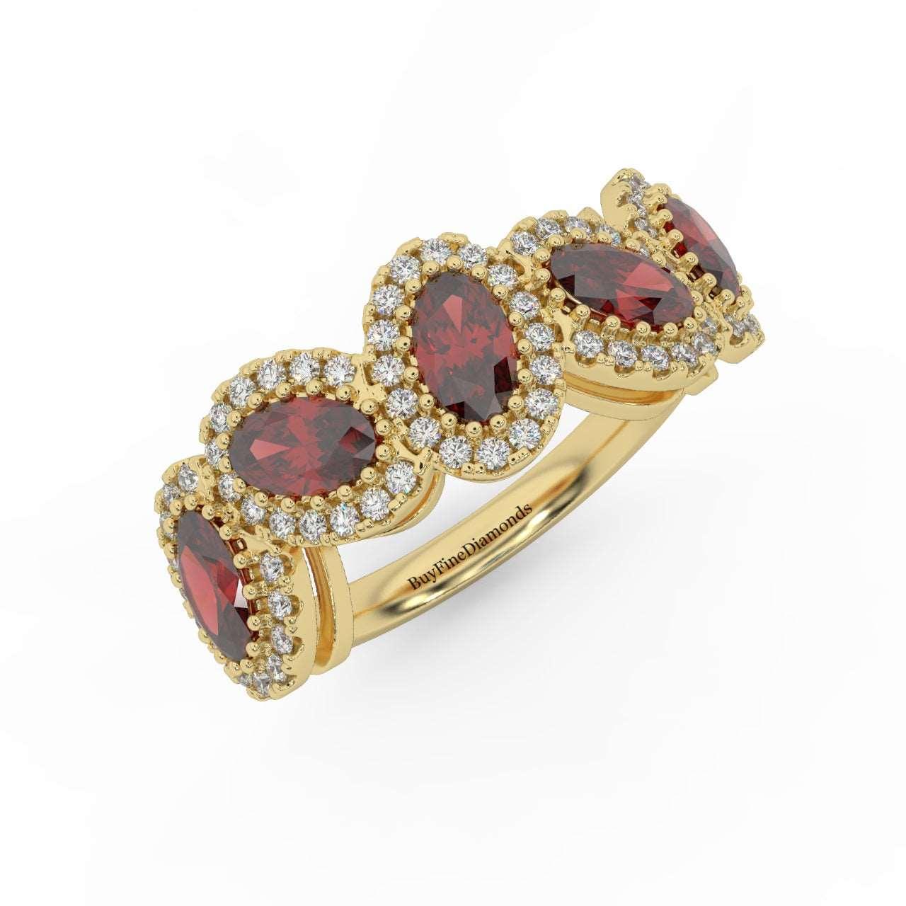 1.75 Ct Oval Shape Ruby and Diamond Halo Engagement Ring in 950 Platinum & Gold - Image 3
