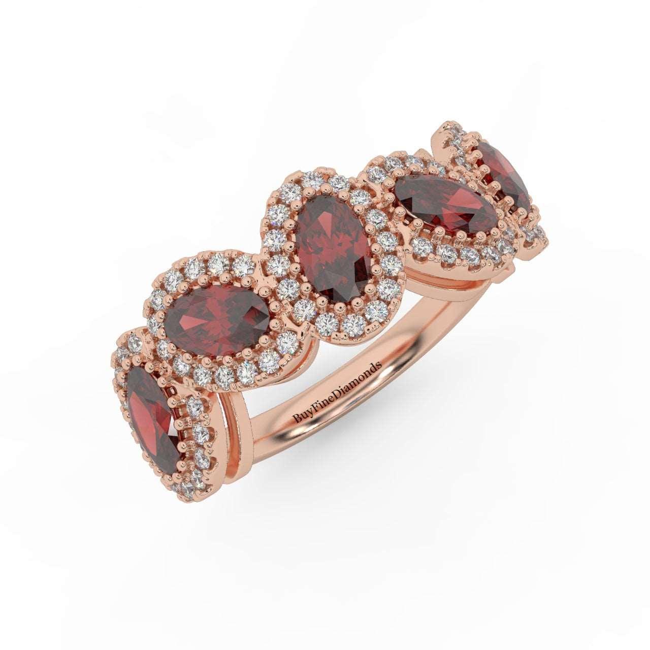 1.75 Ct Oval Shape Ruby and Diamond Halo Engagement Ring in 950 Platinum & Gold - Image 4