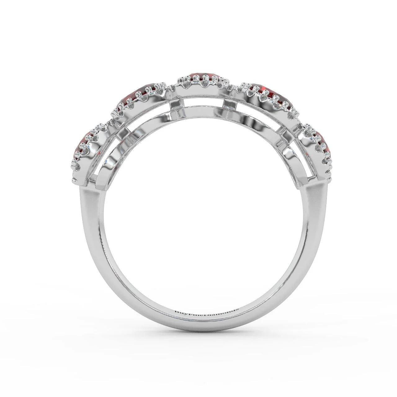 1.75 Ct Oval Shape Ruby and Diamond Halo Engagement Ring in 950 Platinum & Gold - Image 7