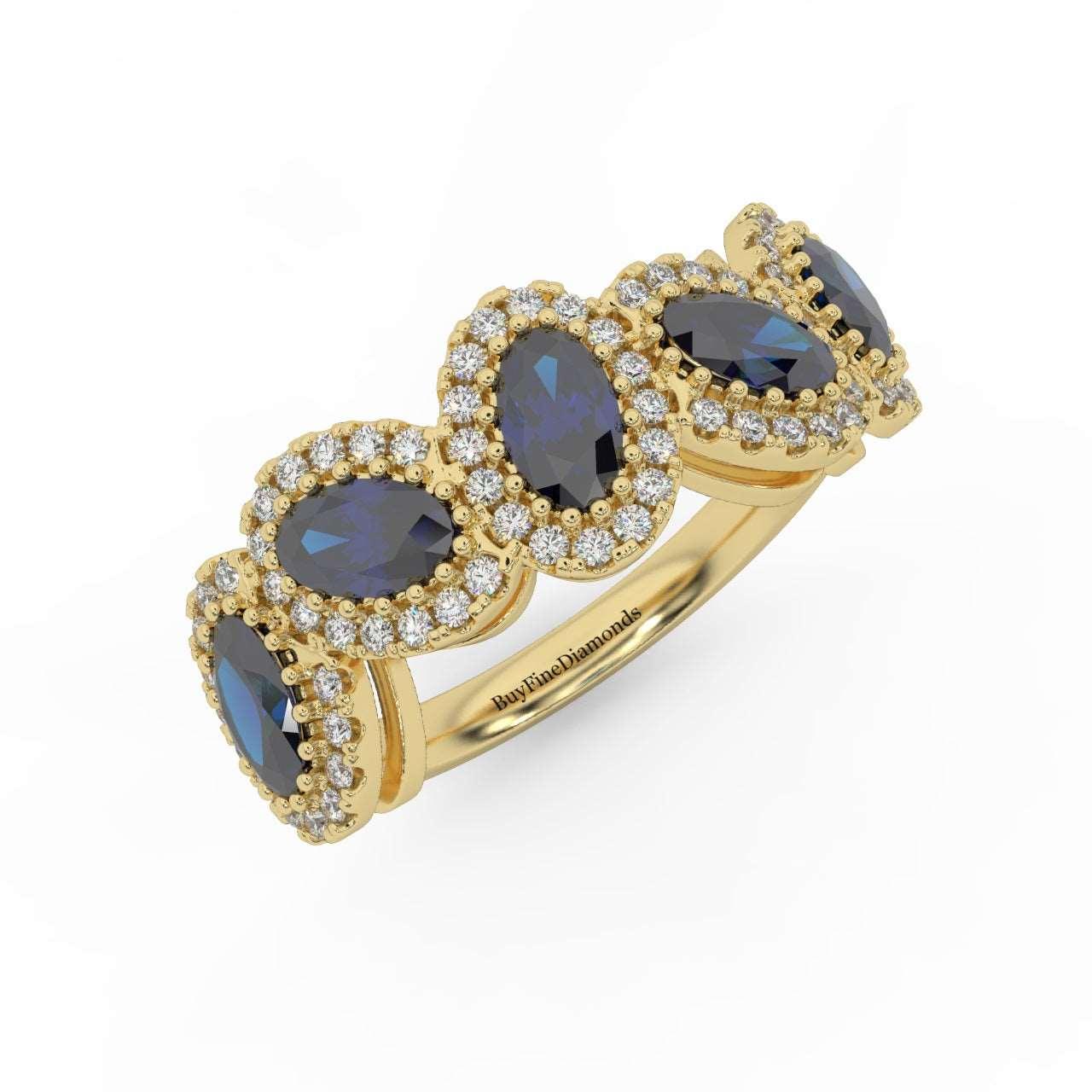 1.75 Ct Oval Shape Sapphire and Diamond Halo Engagement Ring in 950 Platinum & Gold - Image 3