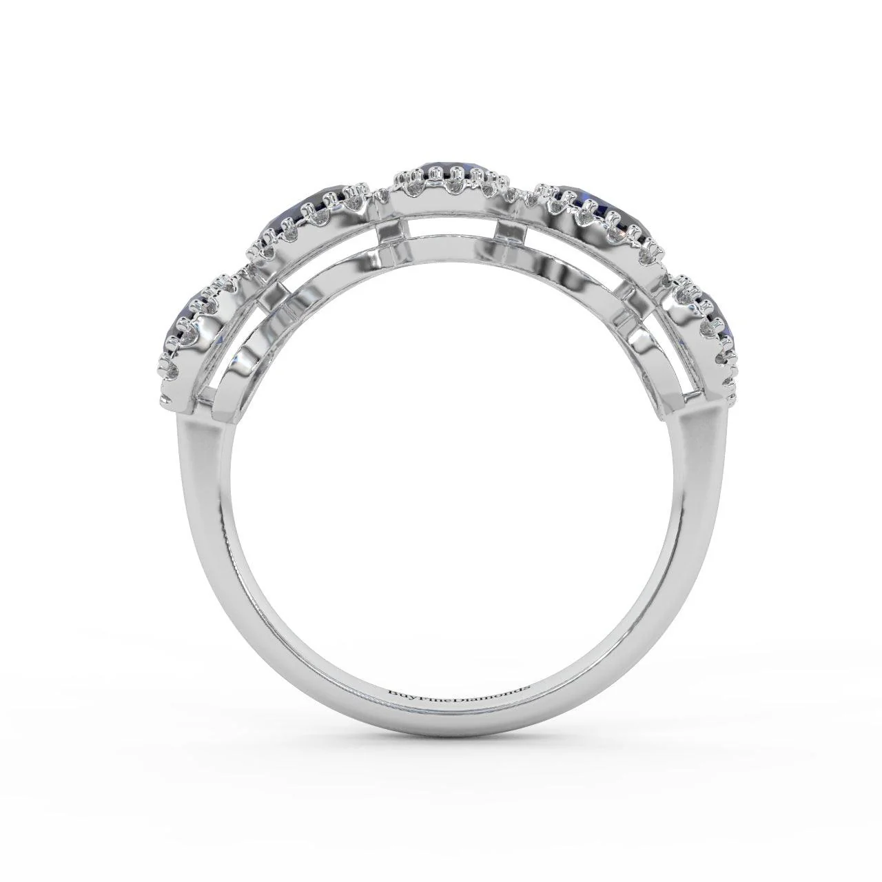 1.75 Ct Oval Shape Sapphire and Diamond Halo Engagement Ring in 950 Platinum & Gold - Image 7