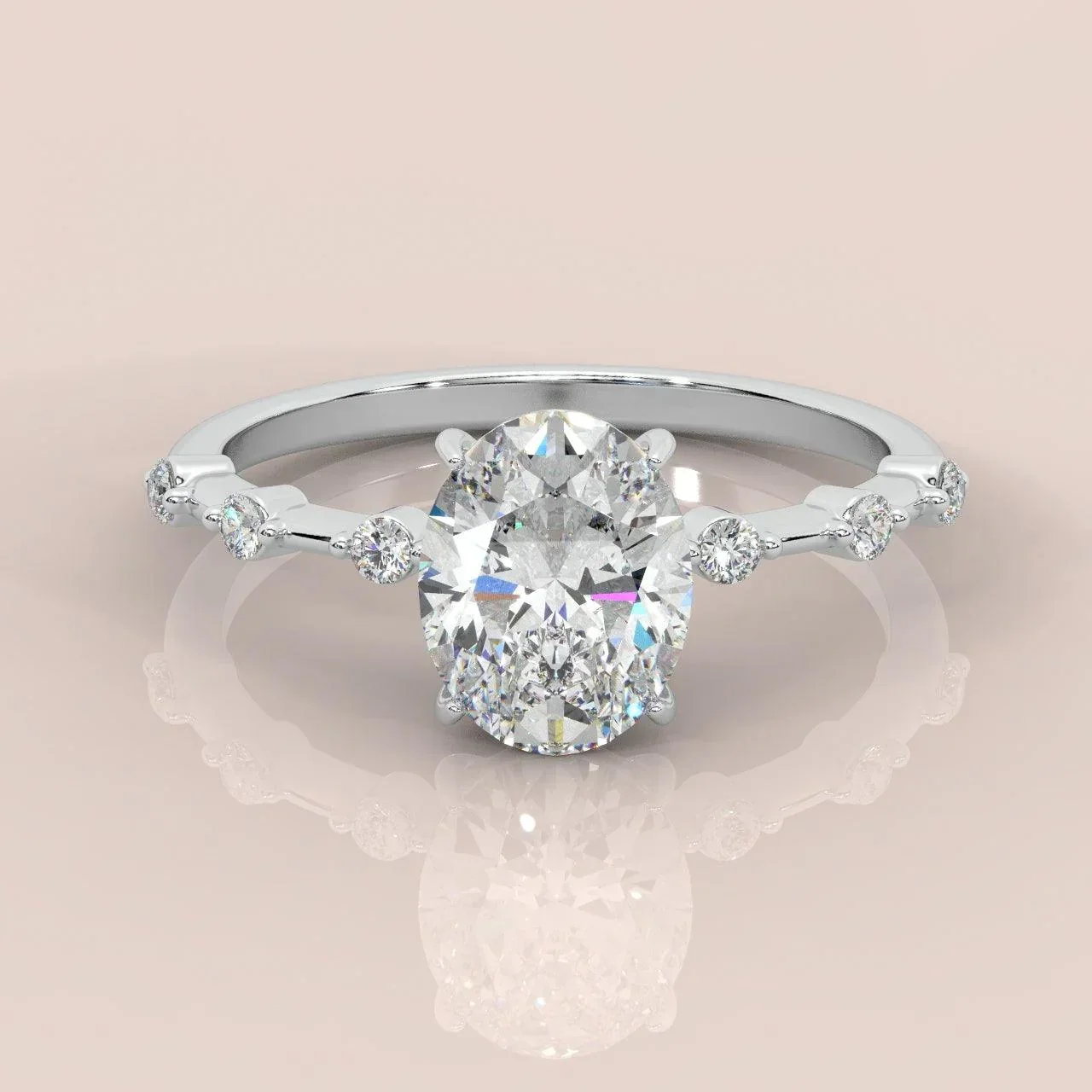 F/VS 1.25 - 2.25 CT IGI Certified Diamond Oval Cut Designer Engagement Ring