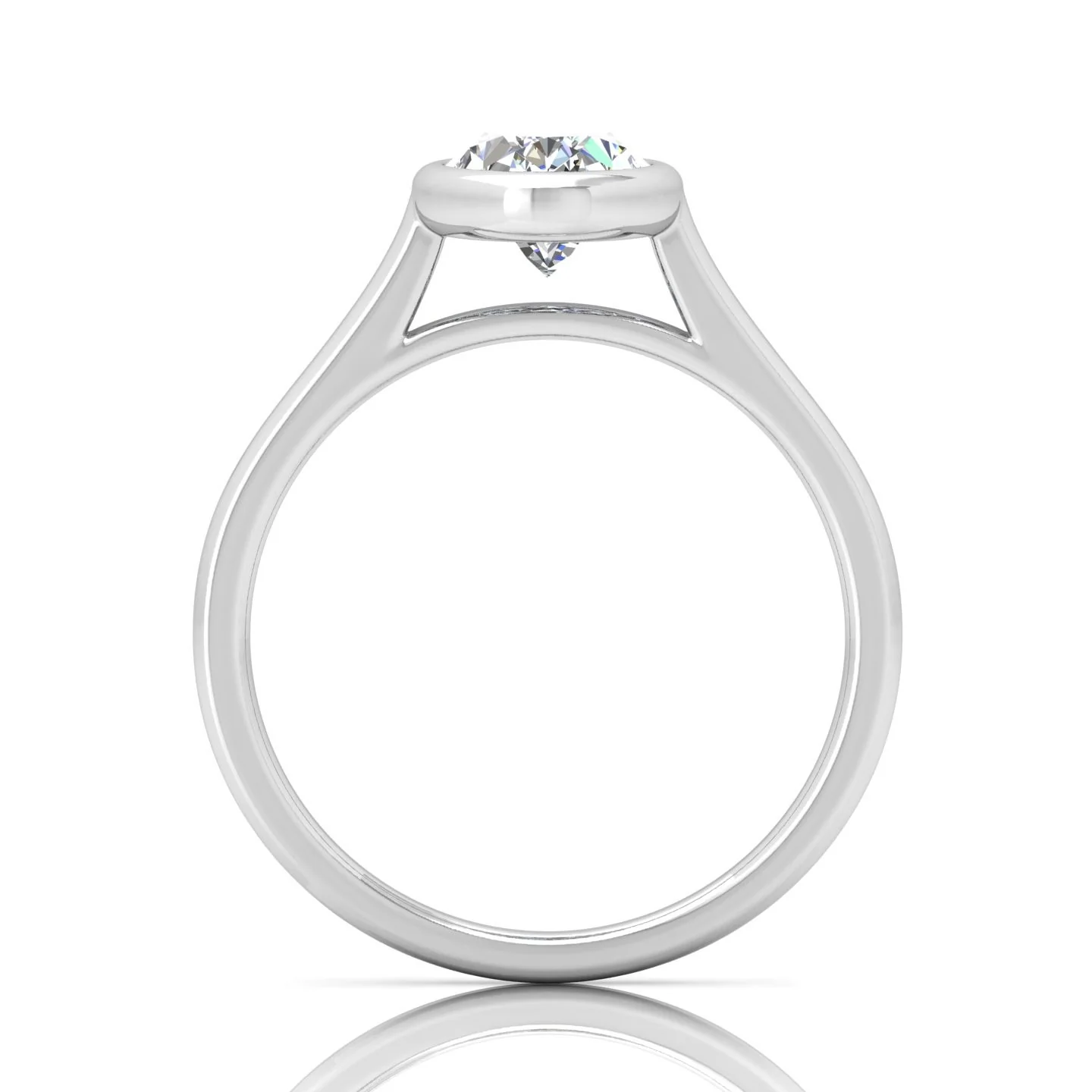 18k Yellow Gold All Shape Comfort Fit Bezel Set Solitaire Engagement Ring - Image 14
