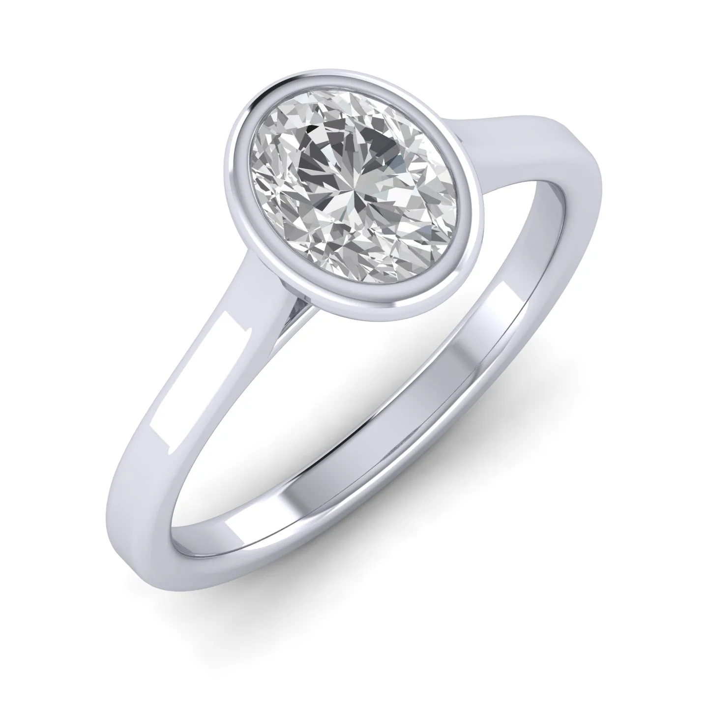 18k Yellow Gold All Shape Comfort Fit Bezel Set Solitaire Engagement Ring - Image 17