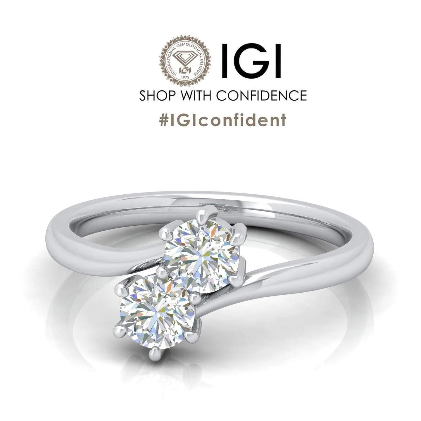 2.00 Carat D/VS IGI Certified Classic Round Diamond Solitaire Toi-Moi Engagement Ring - amadadiamonds
