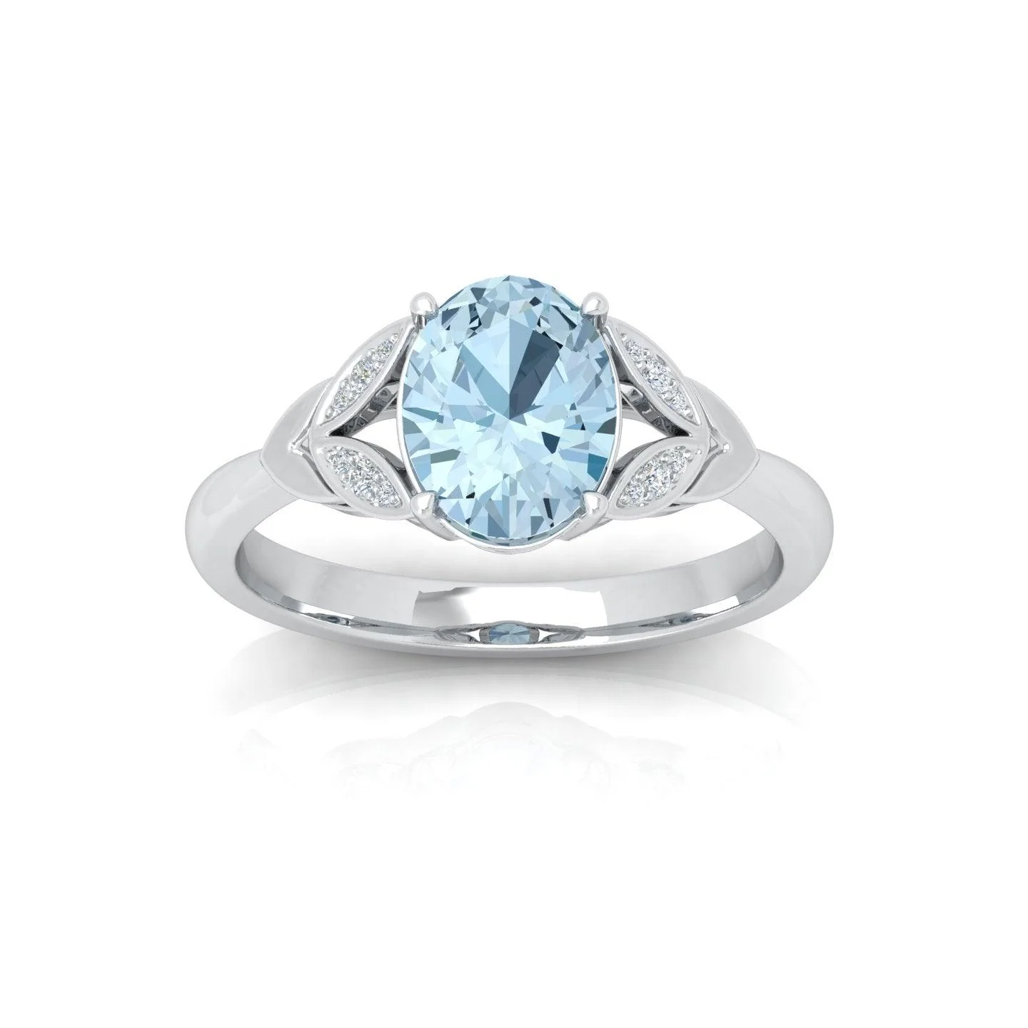 2.00 Ct Natural Blue Aquamarine Diamond Designer Ring - amadadiamonds - Image 3