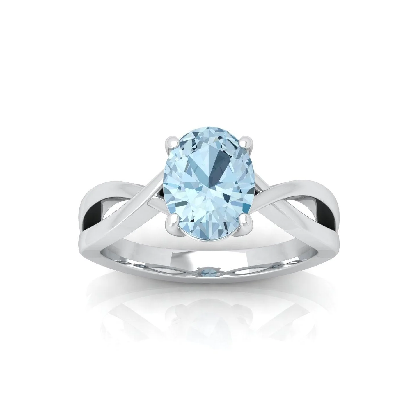2.00 Ct Natural Sky Blue Aquamarine Diamond Twisted Designer Ring - amadadiamonds - Image 5