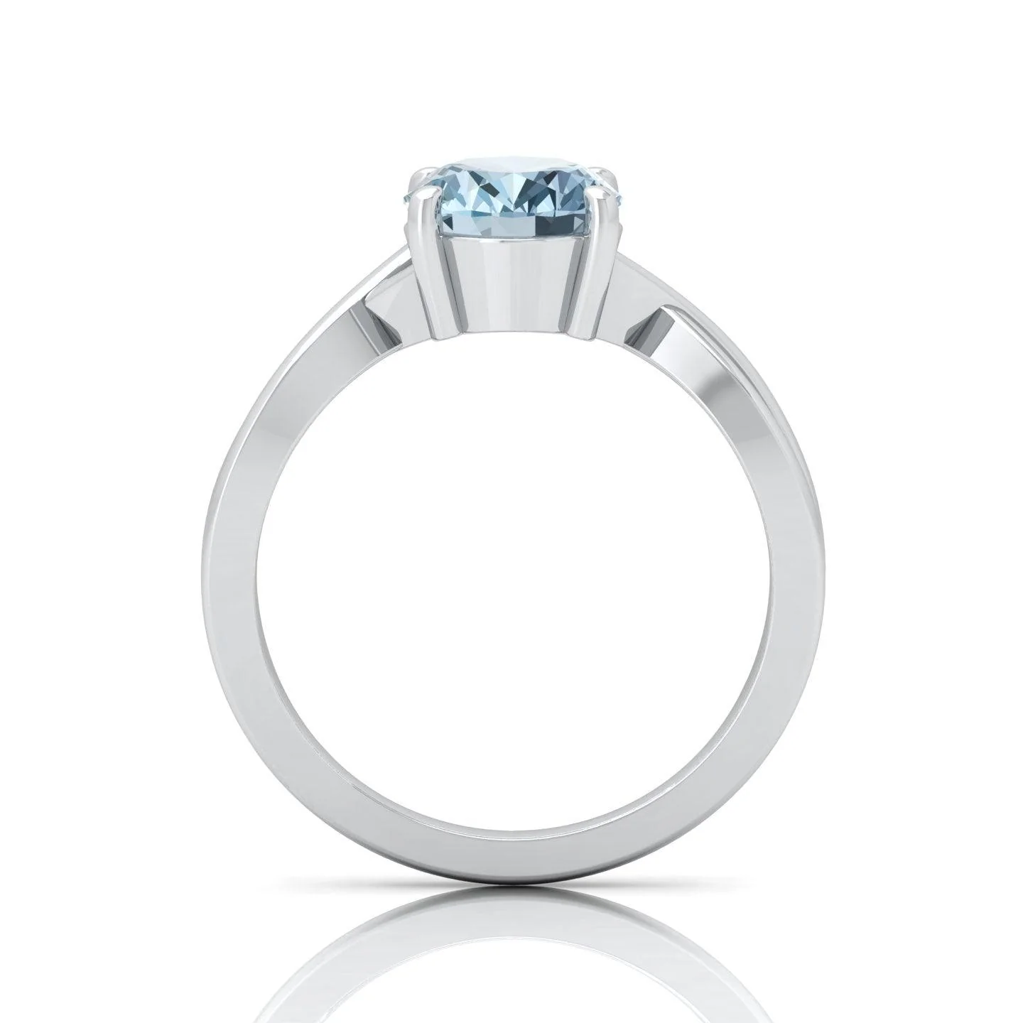 2.00 Ct Natural Sky Blue Aquamarine Diamond Twisted Designer Ring - amadadiamonds - Image 7