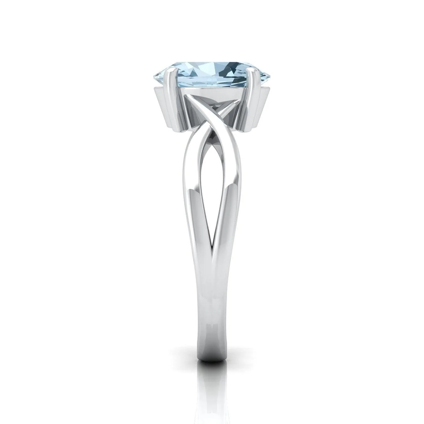 2.00 Ct Natural Sky Blue Aquamarine Diamond Twisted Designer Ring - amadadiamonds - Image 8