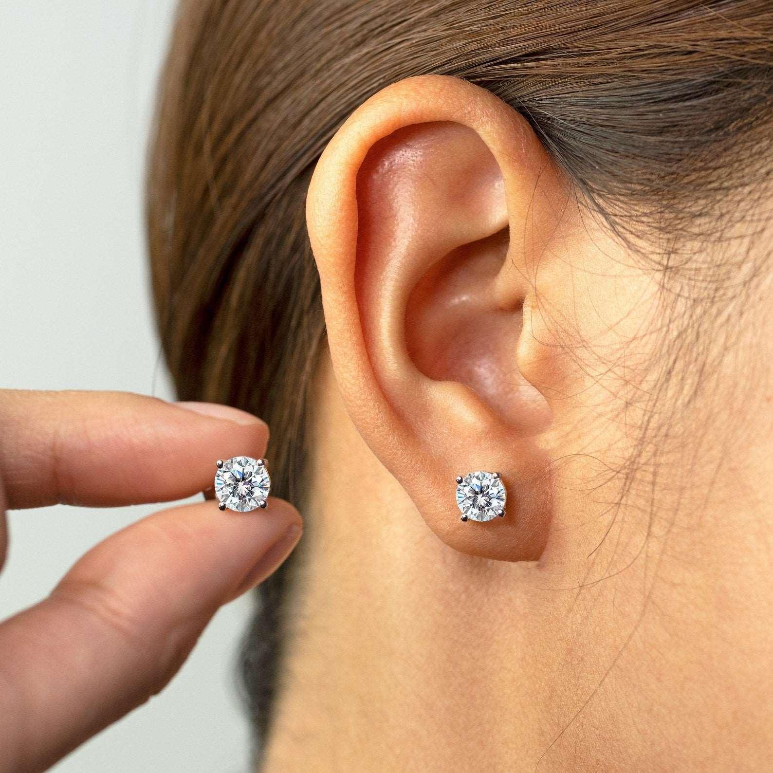 2.00Ct-3.00Ct D/VS IGI Certified Round Diamond Stud Earrings for Womens in Platinum - Limited Stock - Image 3