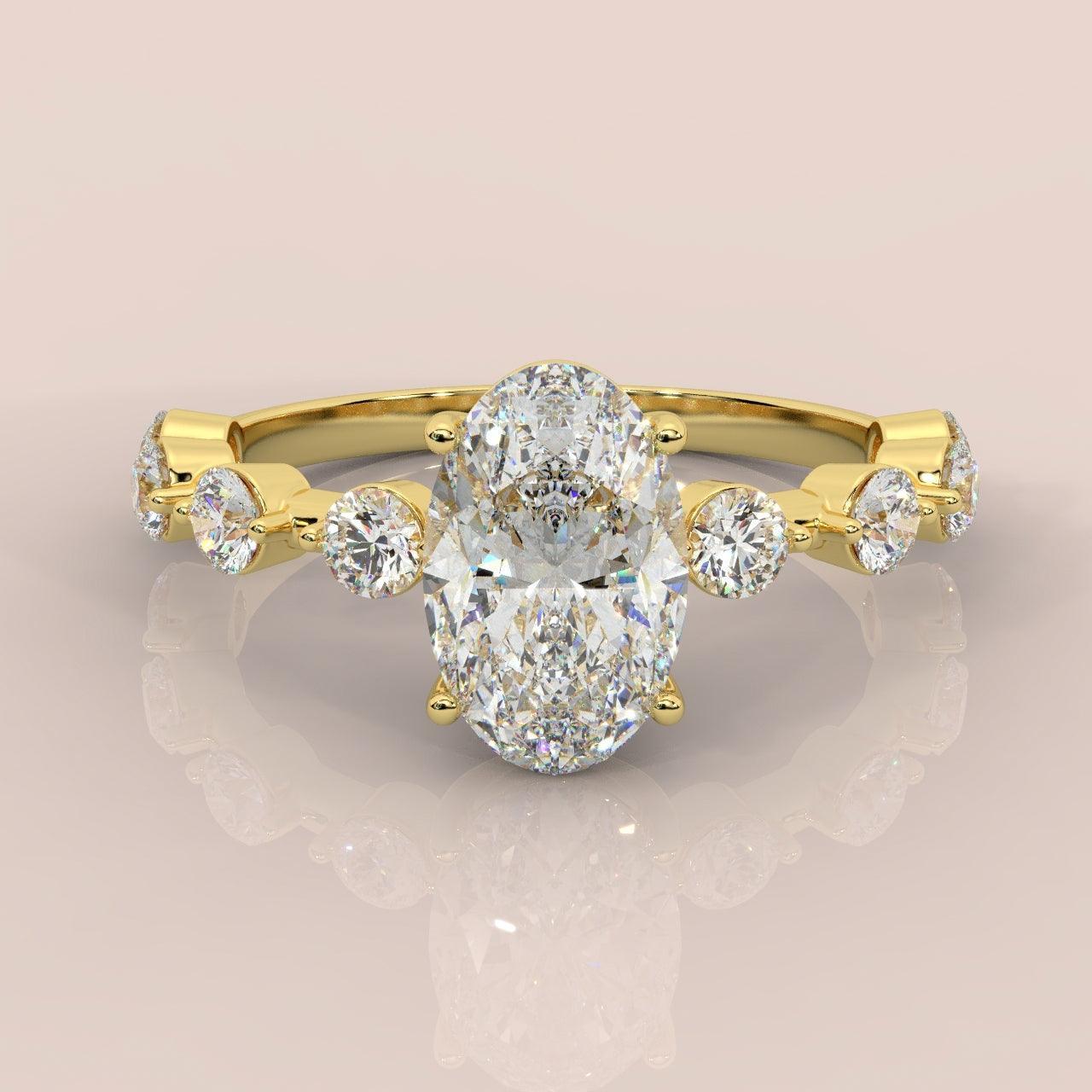 D/VS 3.50ct - 4.20Ct Oval Cut Diamond Designer Engagement Ring - Image 5