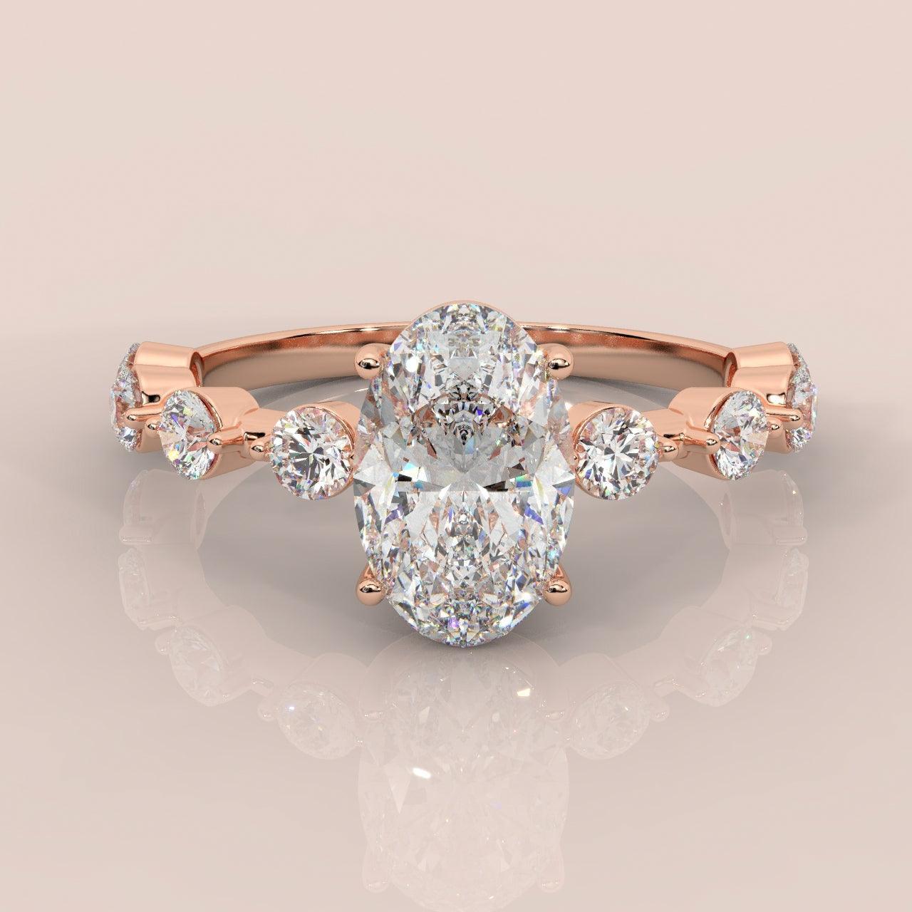 D/VS 3.50ct - 4.20Ct Oval Cut Diamond Designer Engagement Ring - Image 6