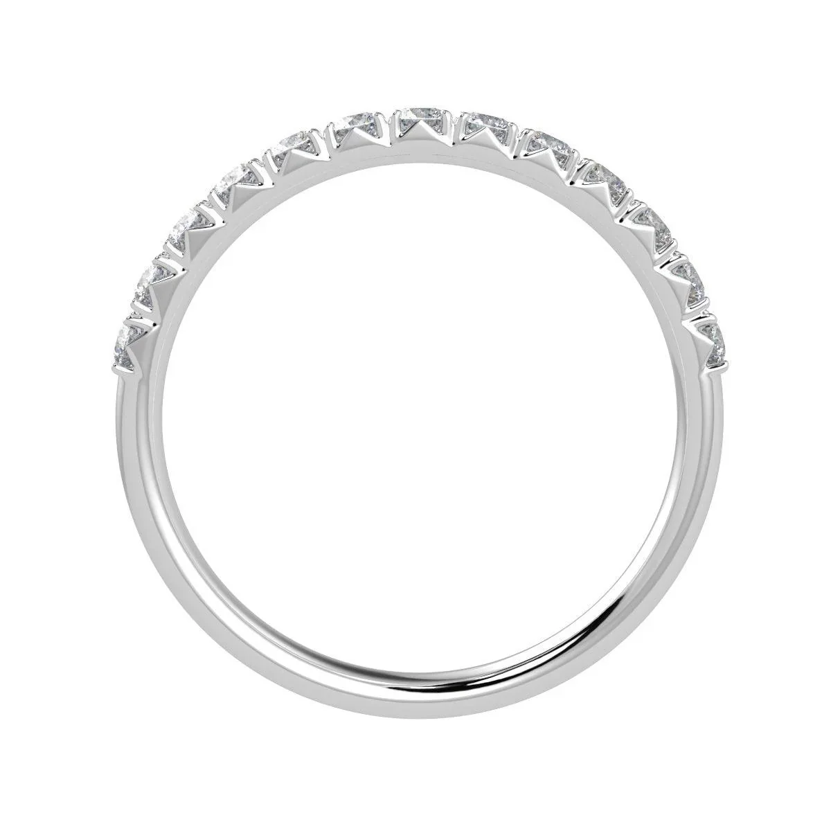 2.5 mm - 0.50 ct F/VS French Pave Diamond Half Eternity Ring in Platinum/18K Gold - Image 3