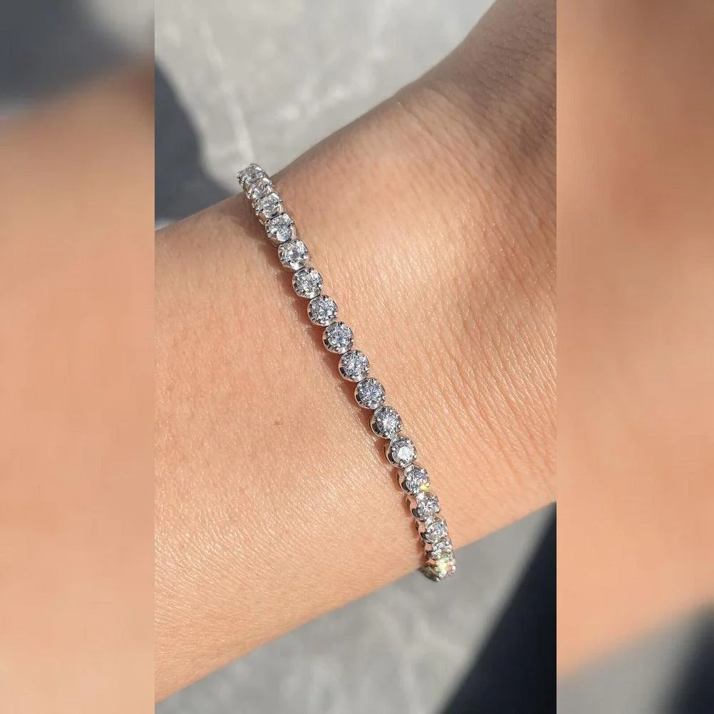 2.50Ct Round Diamond Tennis Bracelet In Gold - Image 2
