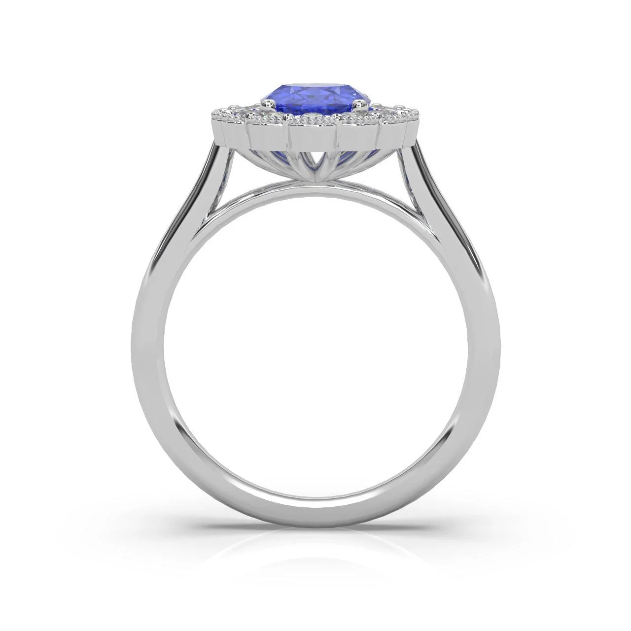2.50Ct Tanzanite & Diamond Halo Engagement Ring In Heavy Platinum - Image 5
