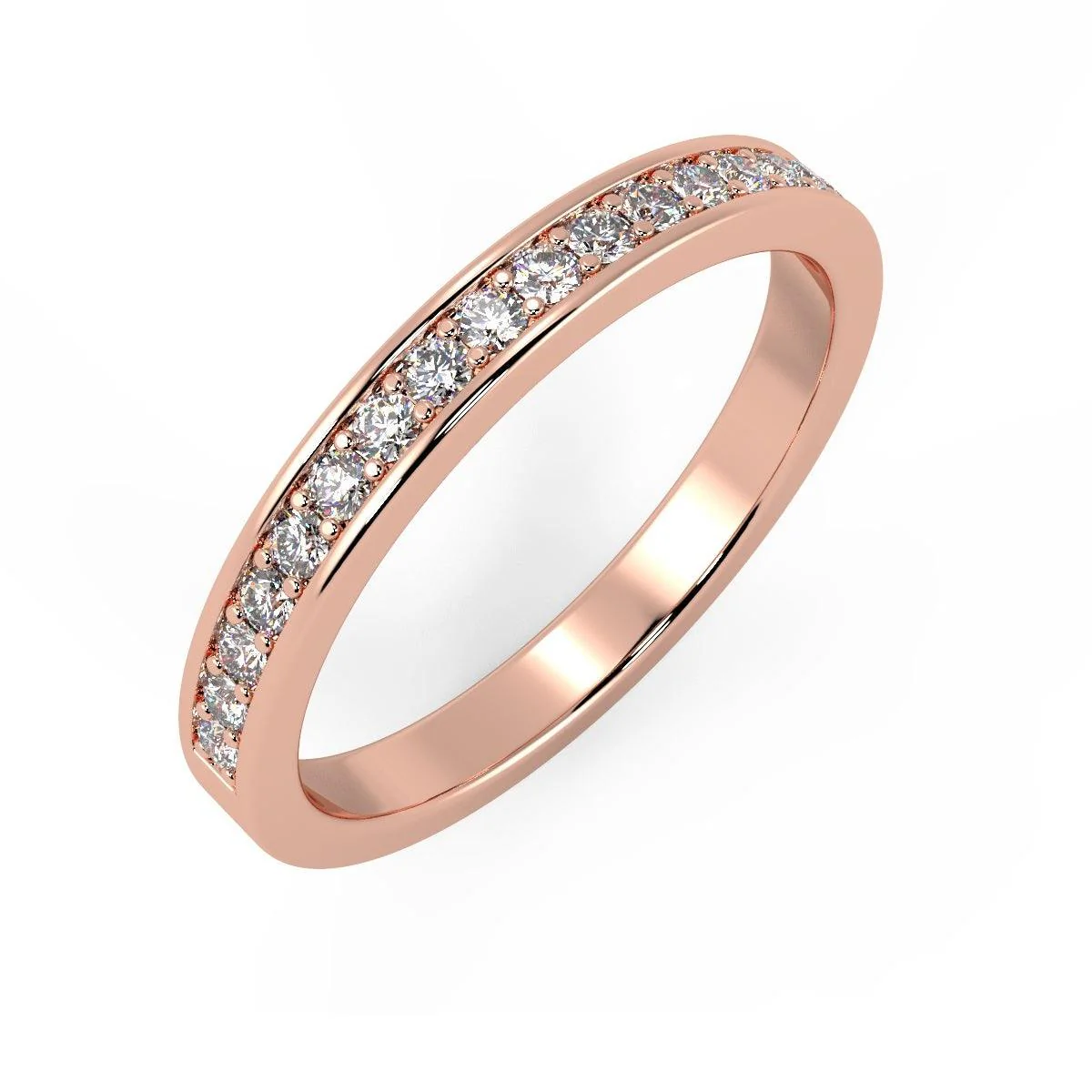 D/VVS Lab Diamond 0.50Ct Half Eternity Ring in Platinum / Gold - 2.5mm - Image 3