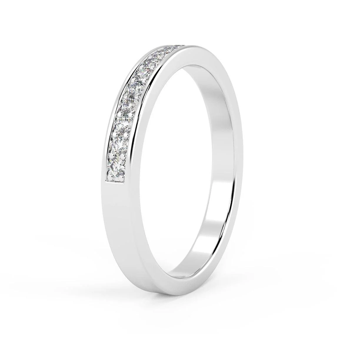 D/VVS Lab Diamond 0.50Ct Half Eternity Ring in Platinum / Gold - 2.5mm - Image 4
