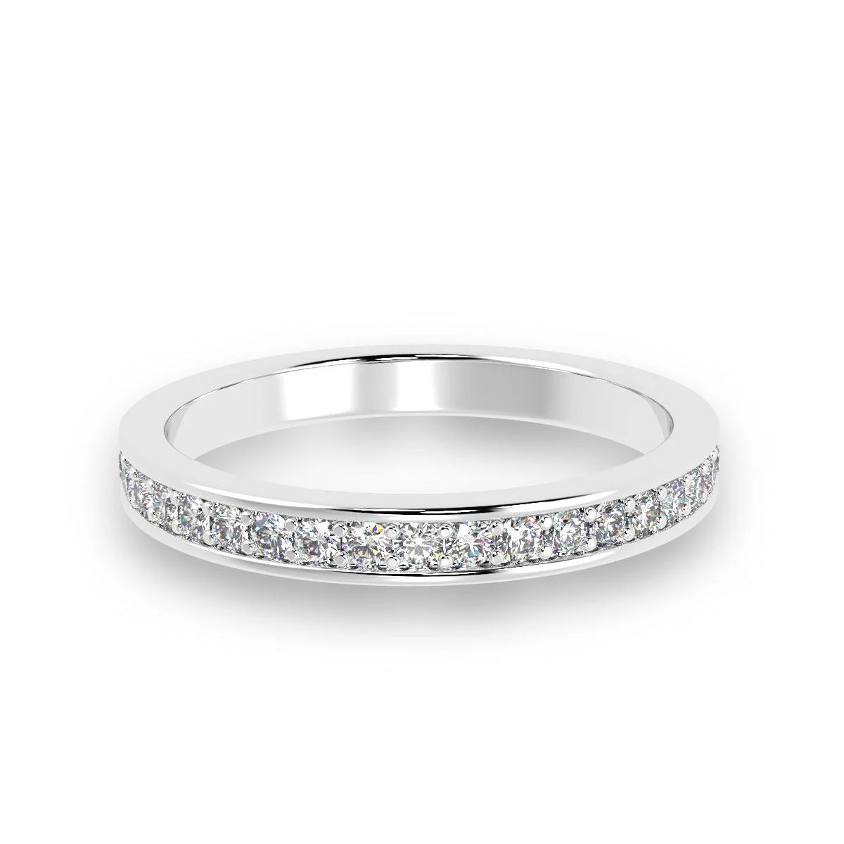 D/VVS Lab Diamond 0.50Ct Half Eternity Ring in Platinum / Gold - 2.5mm - Image 5