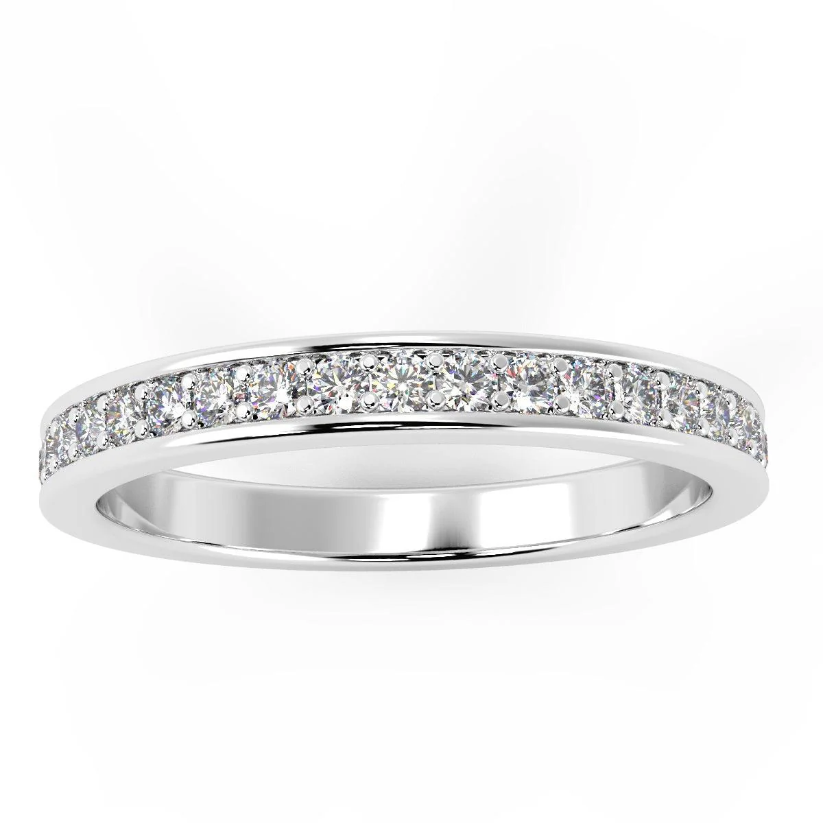 D/VVS Lab Diamond 0.50Ct Half Eternity Ring in Platinum / Gold - 2.5mm - Image 6