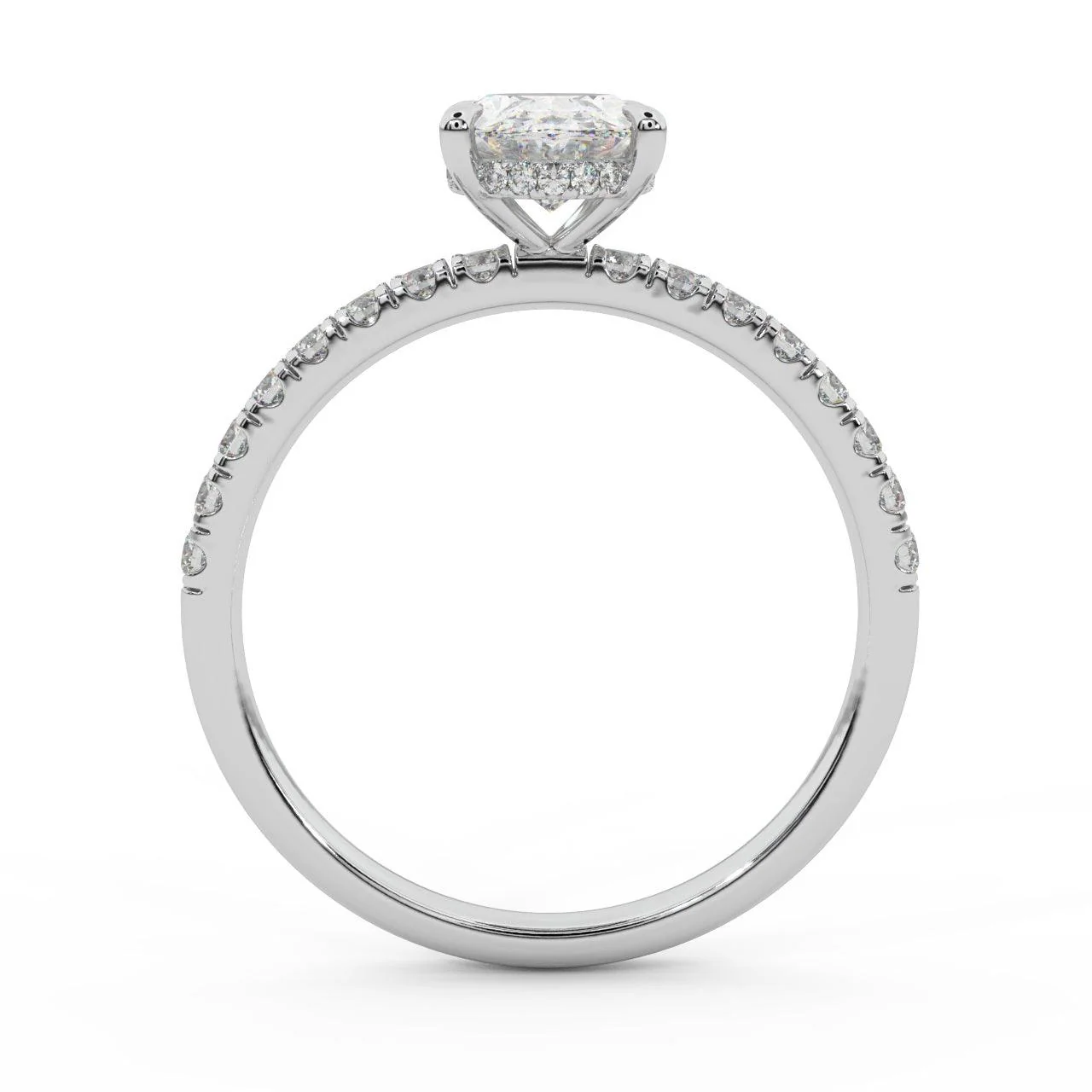 E/VS 2.50Ct - 3.50CT IGI Certified Diamond Oval Cut Hidden Halo Engagement Ring - Image 10
