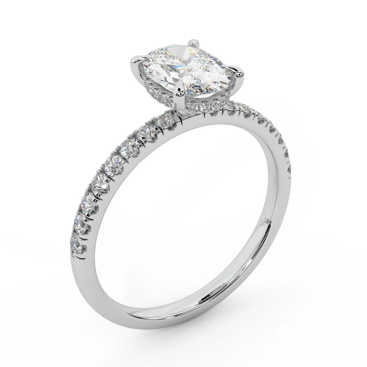E/VS 2.50Ct - 3.50CT IGI Certified Diamond Oval Cut Hidden Halo Engagement Ring - Image 7